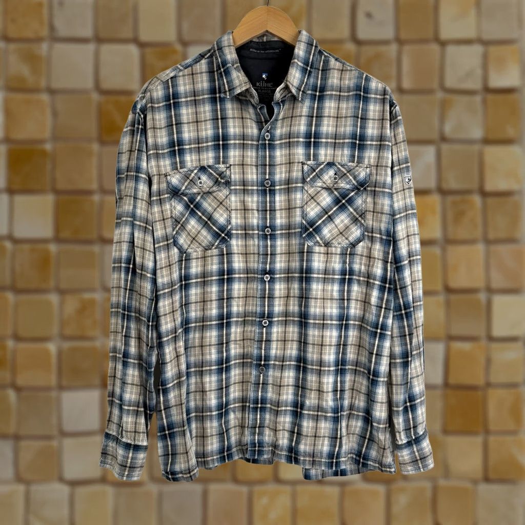 Vintage KÜHL Flannel Shirt Mens XL Long Sleeve Blue Plaid Hiking Lightweight Size US XL / EU 56 / 4 - 1 Thumbnail