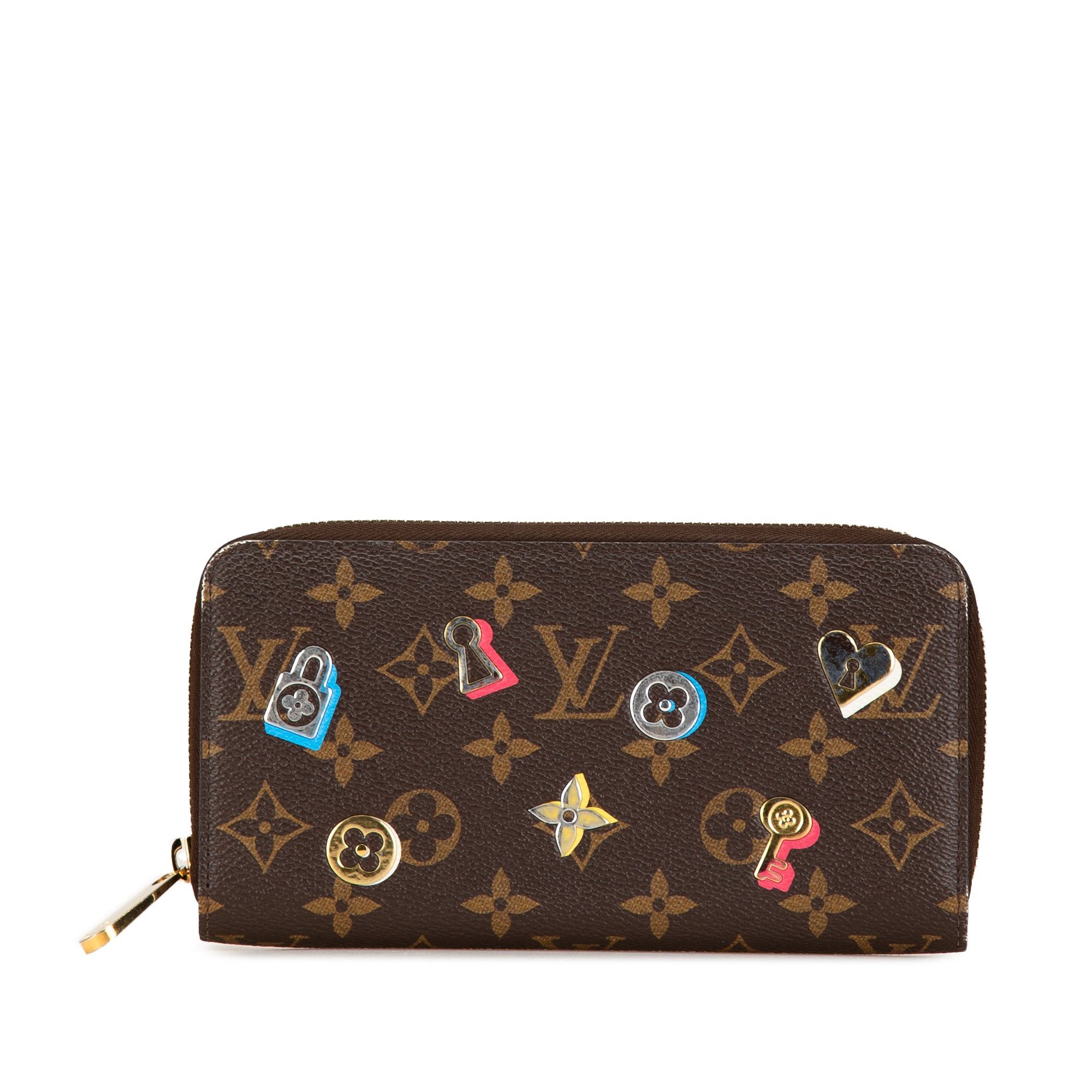 Louis Vuitton Louis Vuitton Monogram Love Lock Zippy Wallet Brown Size ONE SIZE - 1 Thumbnail
