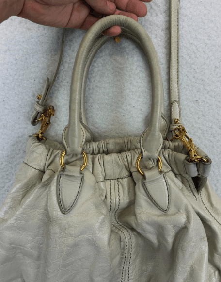 Miu Miu Miu Miu Hobo Shoulder Bag Women’s Ivory Leather Size ONE SIZE - 2 Thumbnail