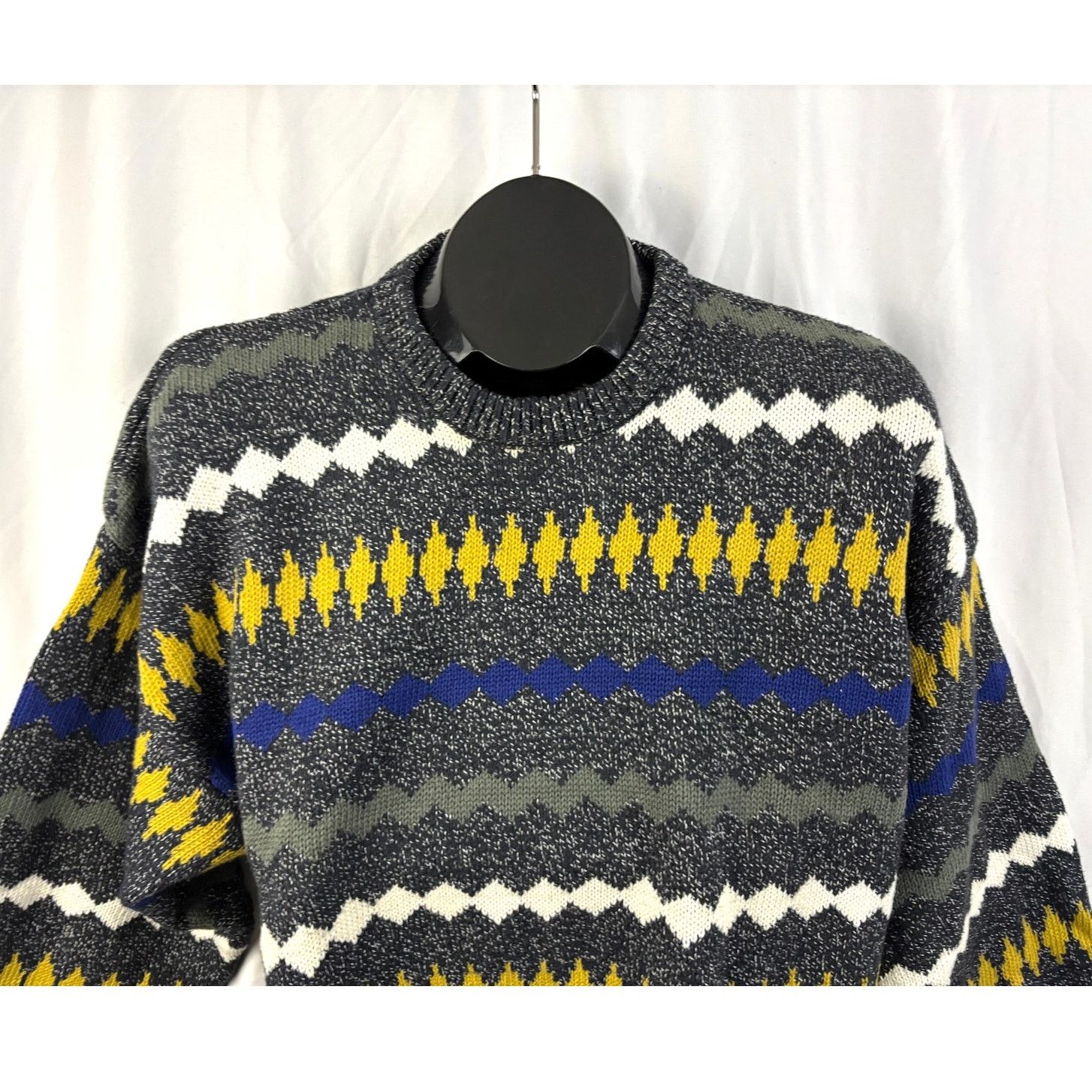 Liz Claiborne Vtg Claiborne Men’s Medium Geometric Crewneck Sweater Size US M / EU 48-50 / 2 - 7 Thumbnail