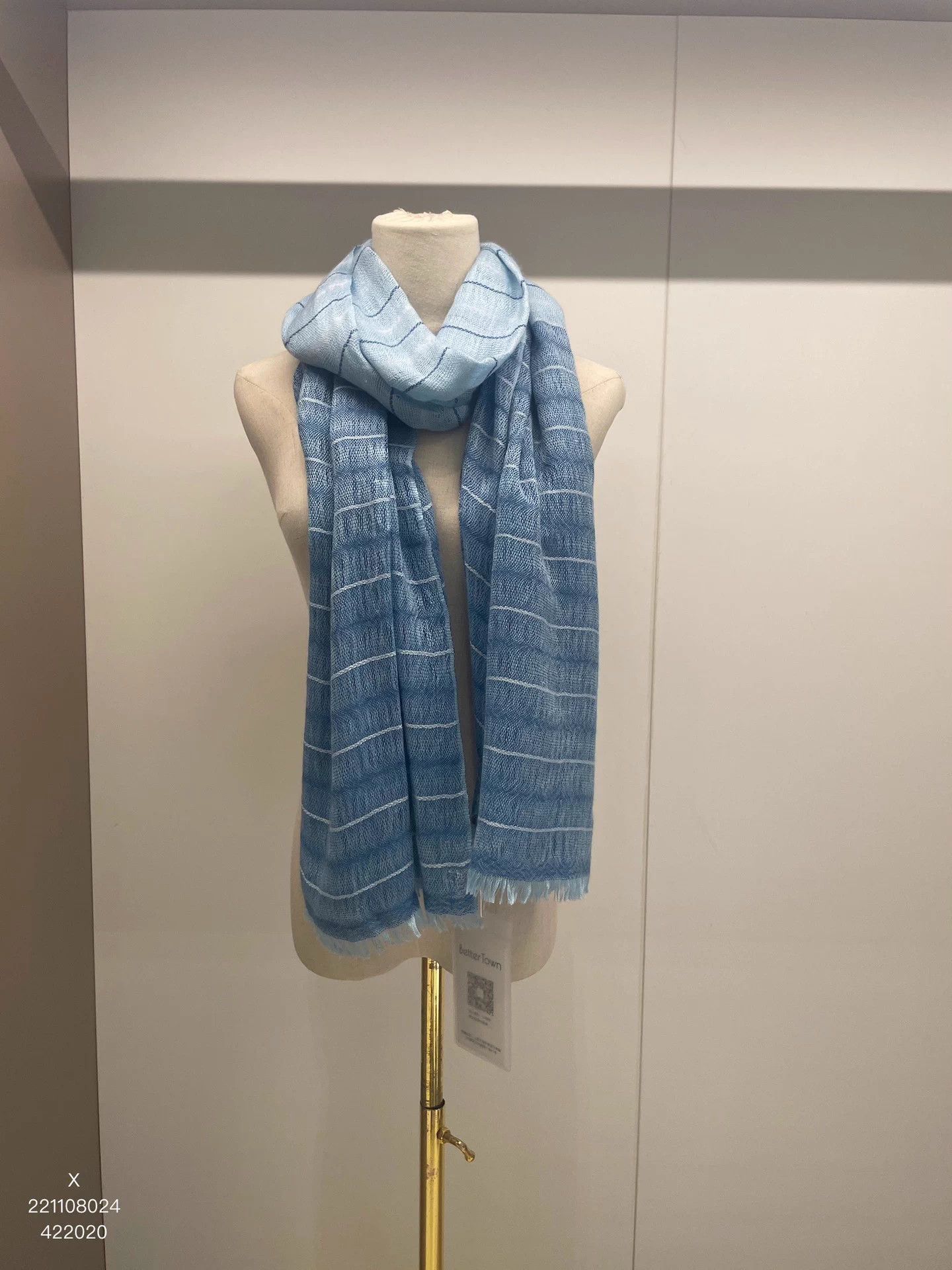 Loro Piana Loro Piana Sky Blue Cashmere Scarf 192x65cm Size ONE SIZE - 1 Thumbnail