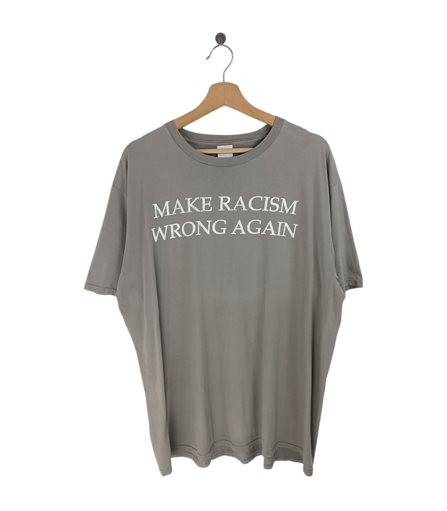Vintage VINTAGE MAKE RACISM WRONG AGAIN QUOTE PORM HUMOR FUNNY TEE Size US XL / EU 56 / 4 - 1 Thumbnail