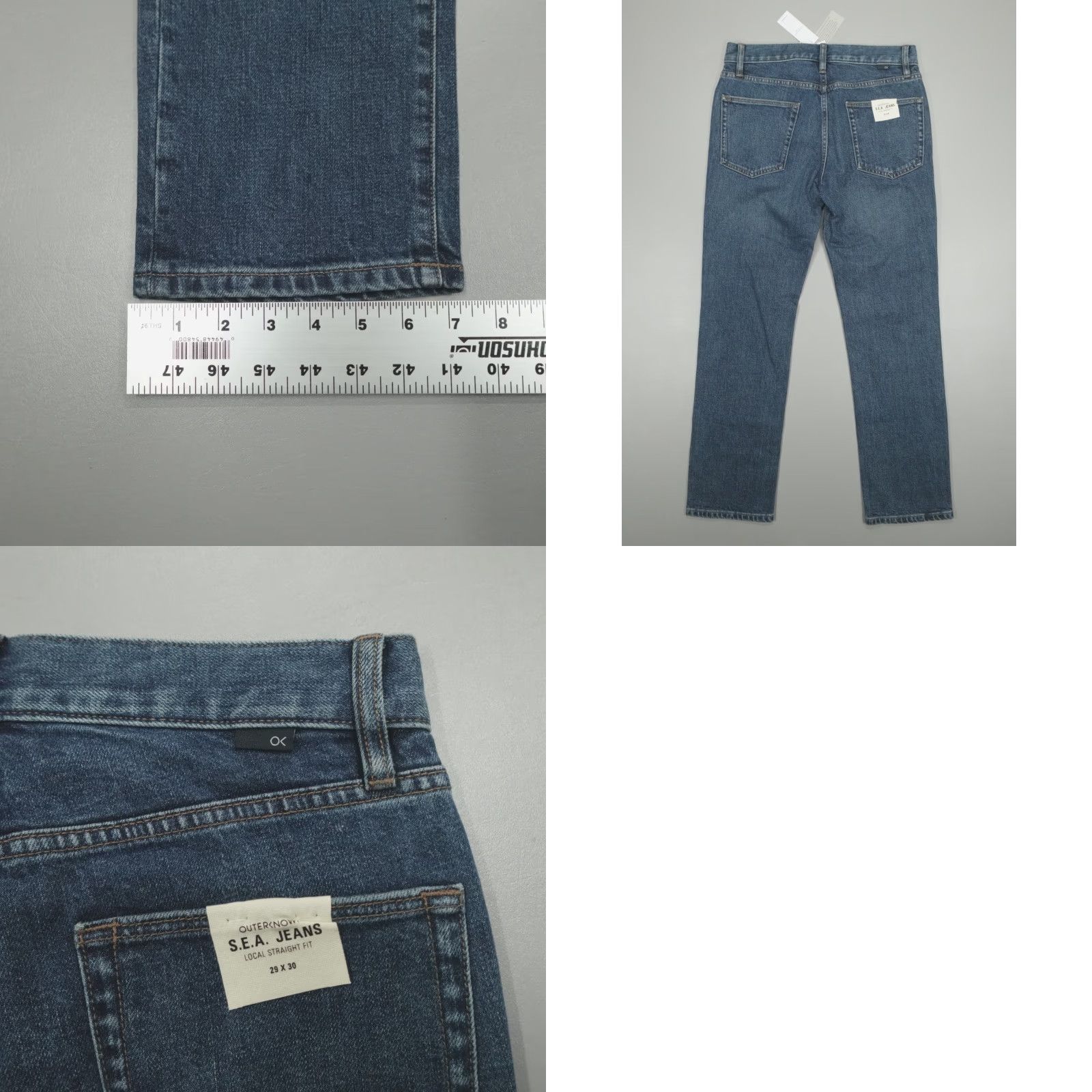 Outerknown Outerknown Sea Jeans Local Straight Fit Denim 29x30 Blue Organic Cotton Mens Jeans Regular Straight Cotton Blend Size US 29 - 8 Thumbnail