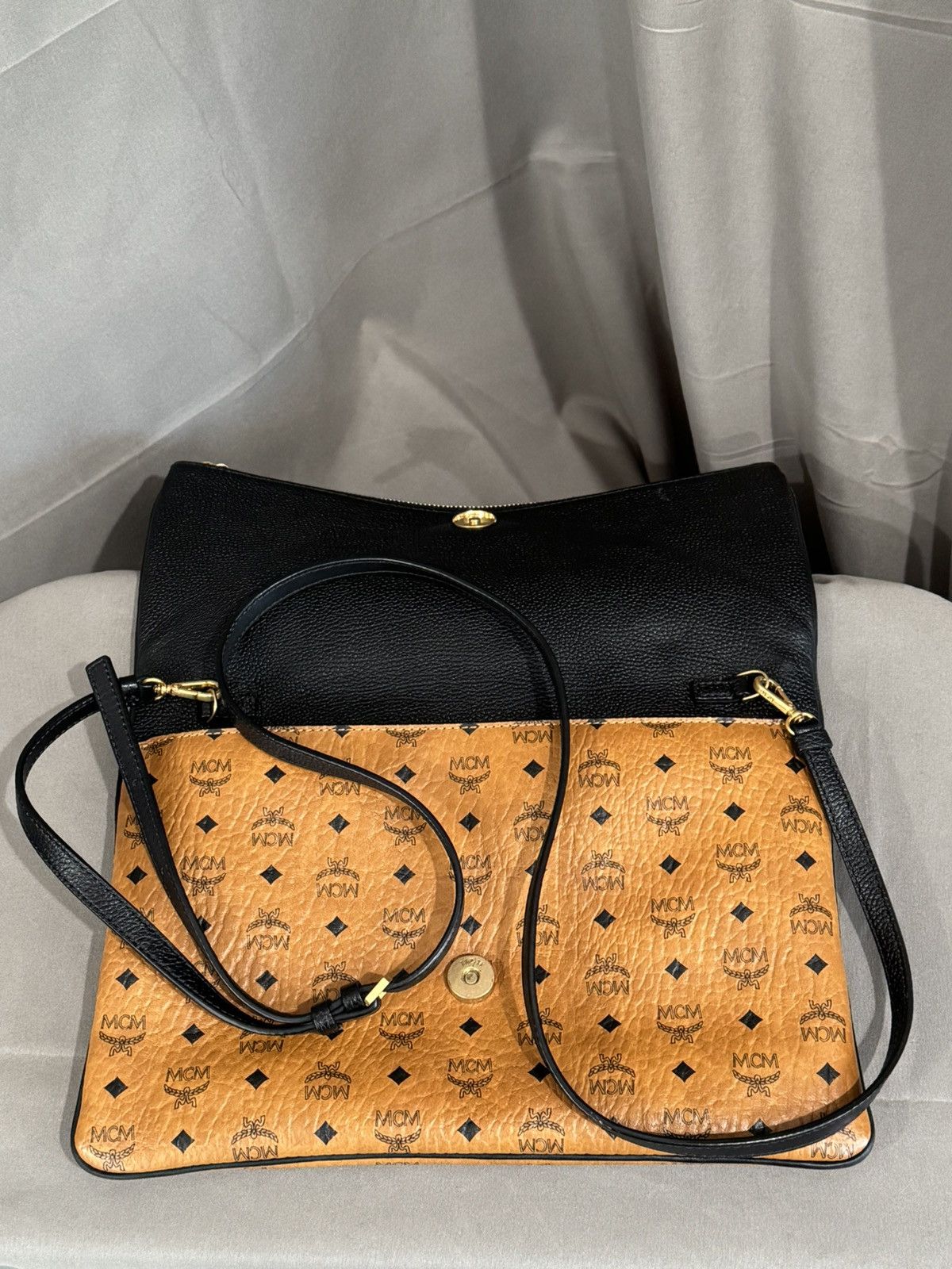 MCM MCM Corina Visetos Foldover Crossbody MYZTSCNO2BKO01 Size ONE SIZE - 7 Thumbnail