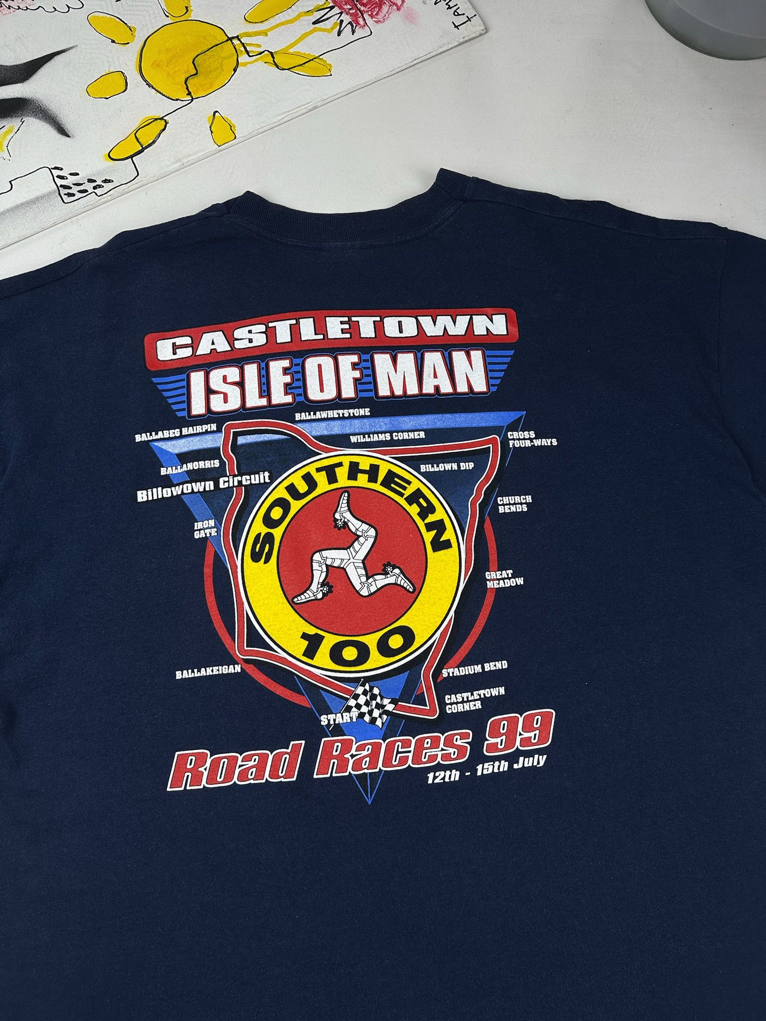 Vintage Racing T-shirt Isle of Man Vintage 1999 Big Logo 2 Side Size US XL / EU 56 / 4 - 5 Thumbnail