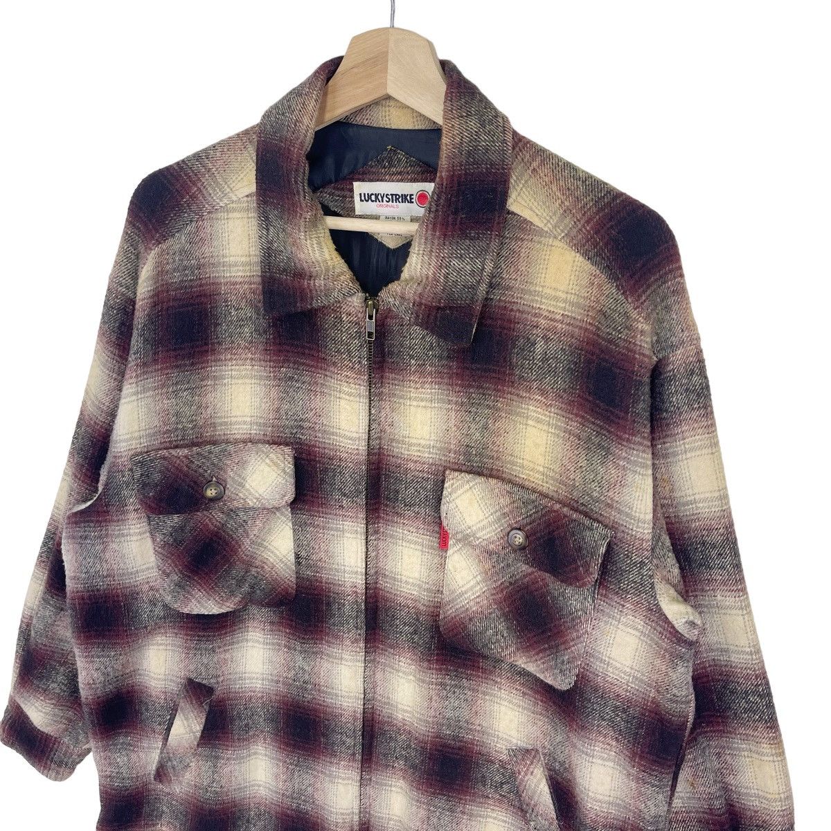 Flannel × Vintage 90’s Lucky Strike Shadow Plaid Size US M / EU 48-50 / 2 - 4 Thumbnail