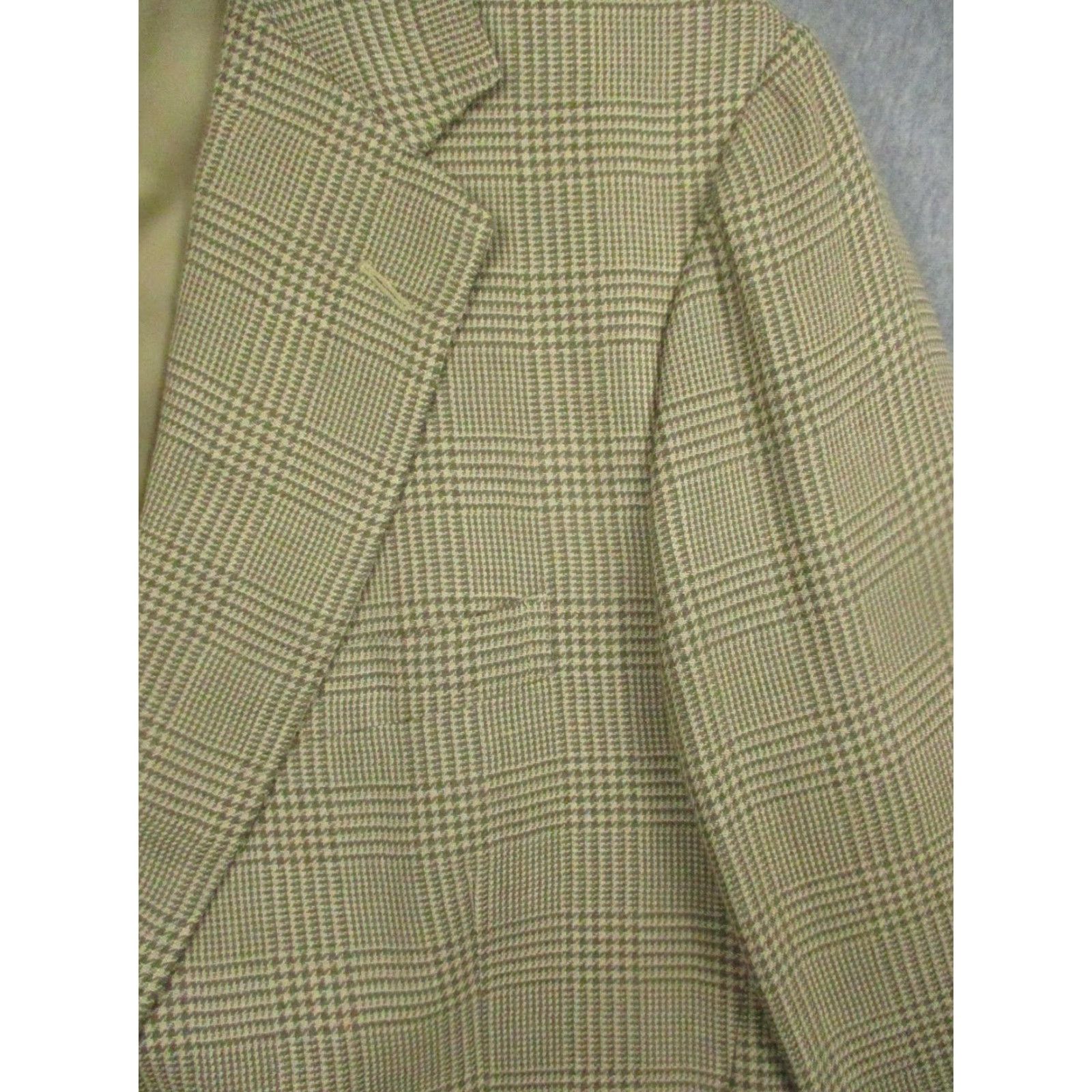 Polo Ralph Lauren VINTAGE Polo Ralph Lauren Blazer Men 42L Beige Plaid Sport Coat Made Italy Size US XL / EU 56 / 4 - 4 Thumbnail