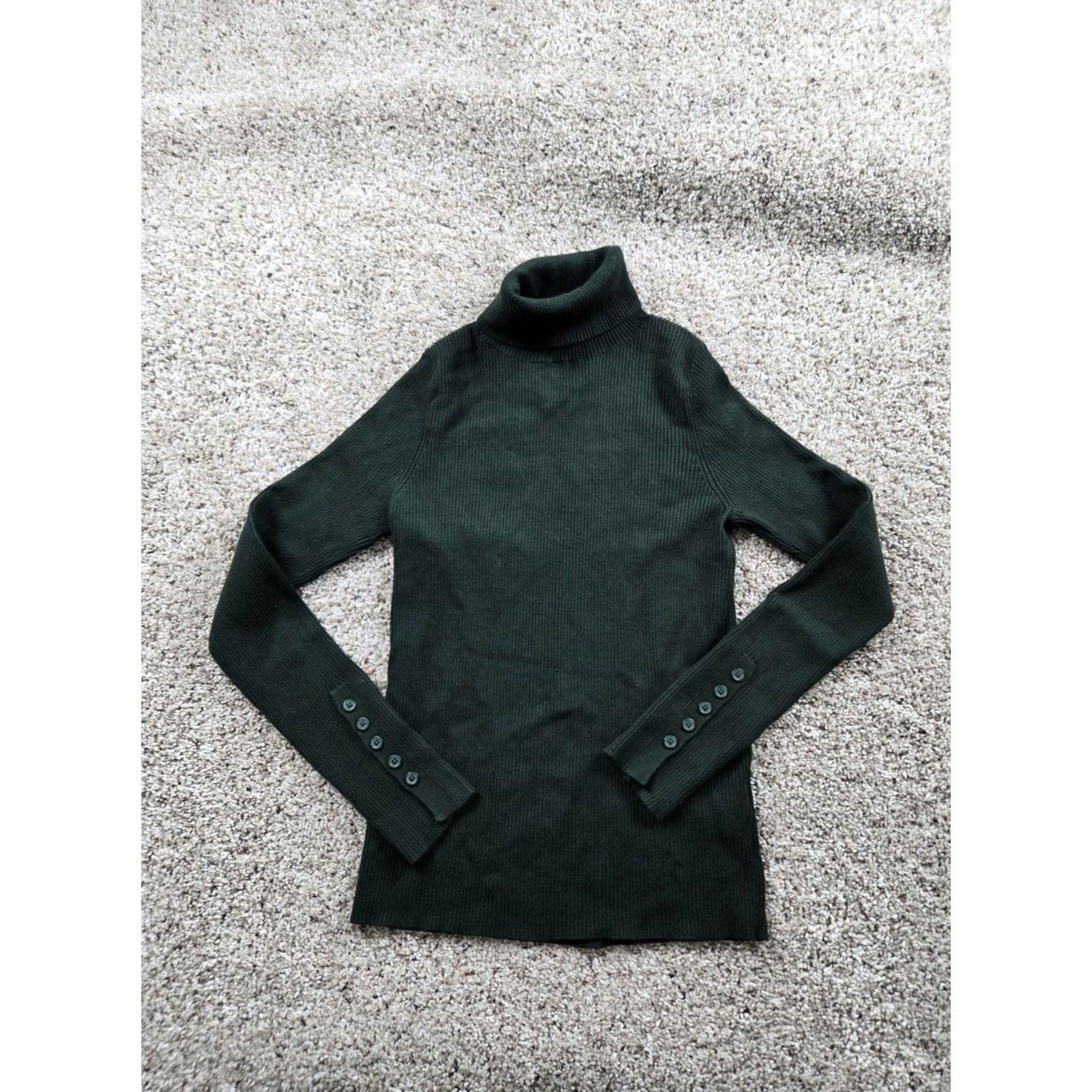 Anthropologie Maeve Anthropologie Sweater Womens Medium Green Turtleneck Pullover Long Sleeve Pullover Knit Solid Holiday Fall Winter Regular Womens Size M / US 6-8 / IT 42-44 - 2 Thumbnail