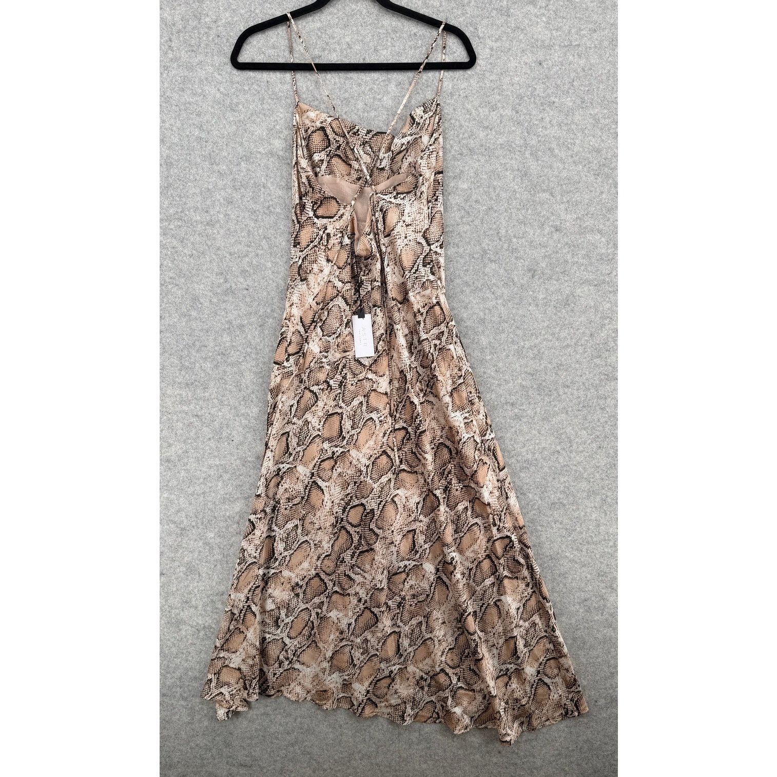 ASTR The Label NWT ASTR the Label Cowl Strappy Dress Python Asymmetrical Size L / US 10 / IT 46 - 2 Thumbnail