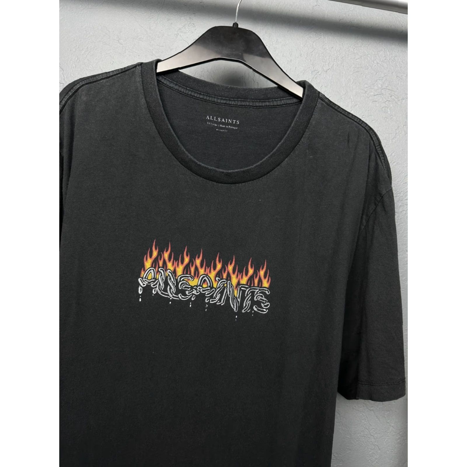 Allsaints AllSaints Mens Graphic Print T-Shirt XXL Black Cotton Crew Neck Short Sleeve Shirt Mens 2XL Graphic Print Decade Designer Size US XXL / EU 58 / 5 - 2 Thumbnail