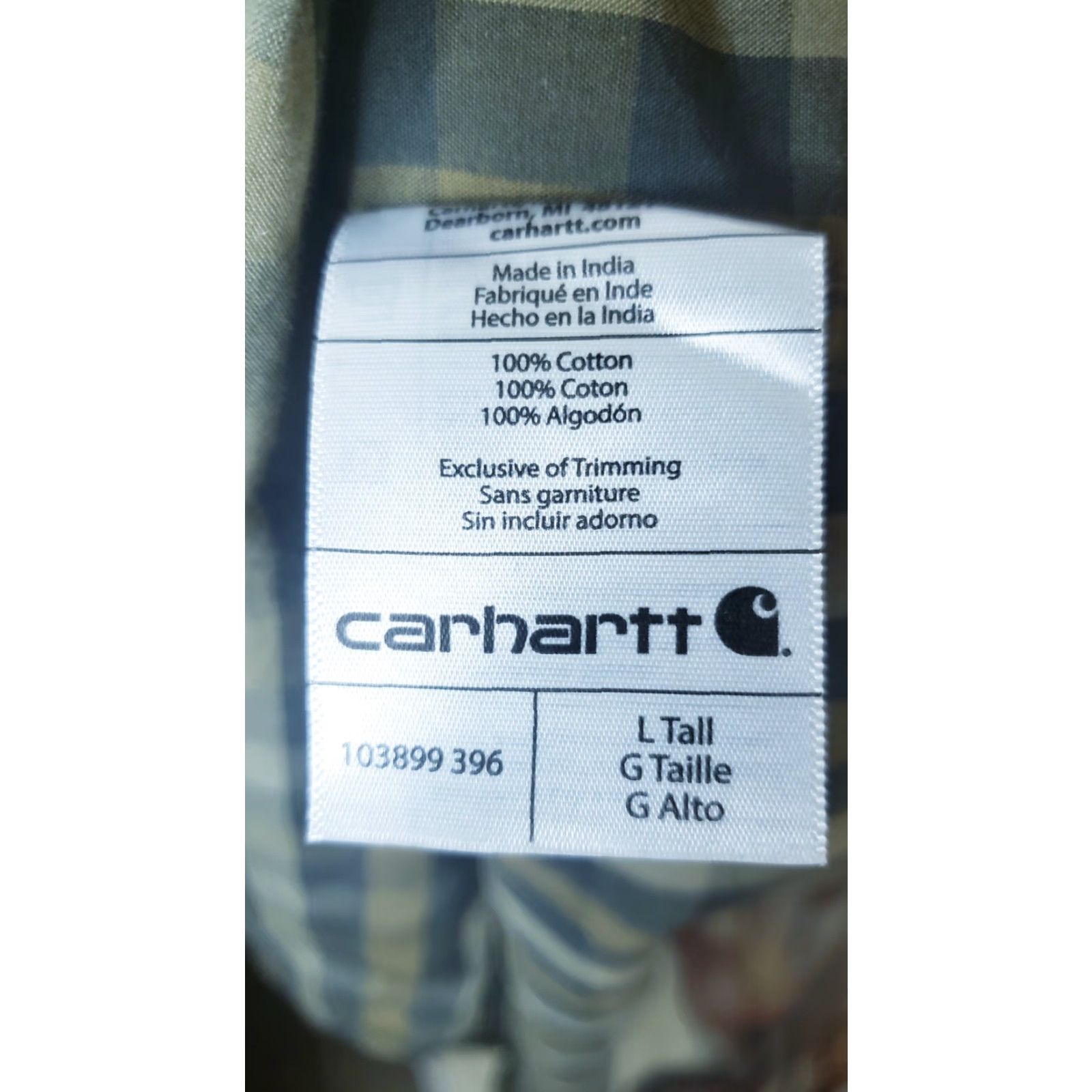 Carhartt VINTAGE Carhartt Shirt Brown Plaid Long Sleeve Button-Down Large Tall Mens Size US L / EU 52-54 / 3 - 7 Thumbnail