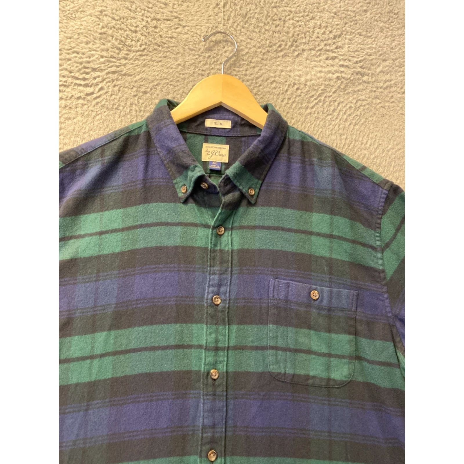 J.Crew J.Crew Slim Button-Down Shirt XL Men Plaid Green Blue Long Sleeve Button-Up Shirt Size US XL / EU 56 / 4 - 3 Thumbnail