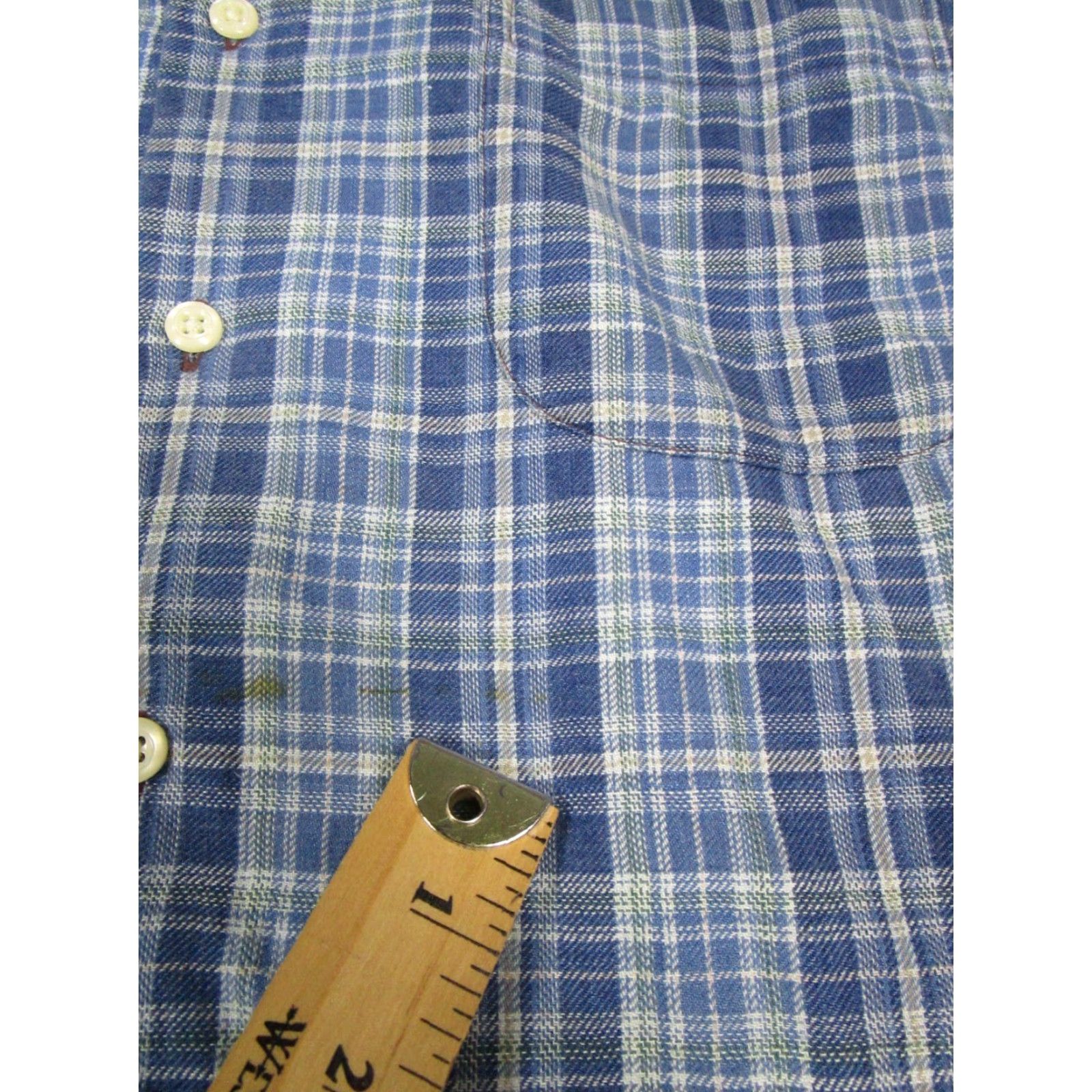 Peter Millar VINTAGE Peter Millar Mountainside Shirt Mens Medium Blue Plaid Cotton Knit Flannel Button-Up M Mens Size US M / EU 48-50 / 2 - 6 Thumbnail