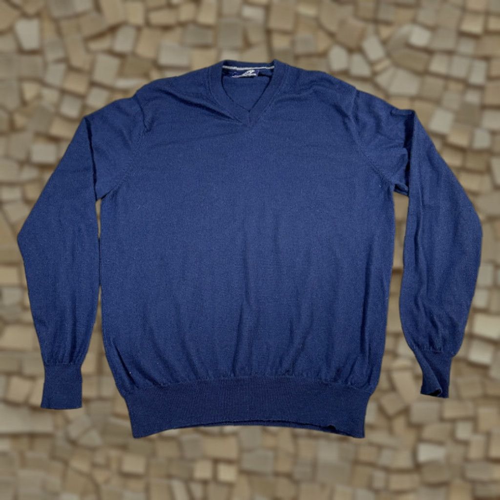 Vintage VINTAGE Jeremy Argyle Sweater Adult XL Blue Merino Wool Knit V-Neck Pullover Men’s Wool XC Size US L / EU 52-54 / 3 - 1 Thumbnail