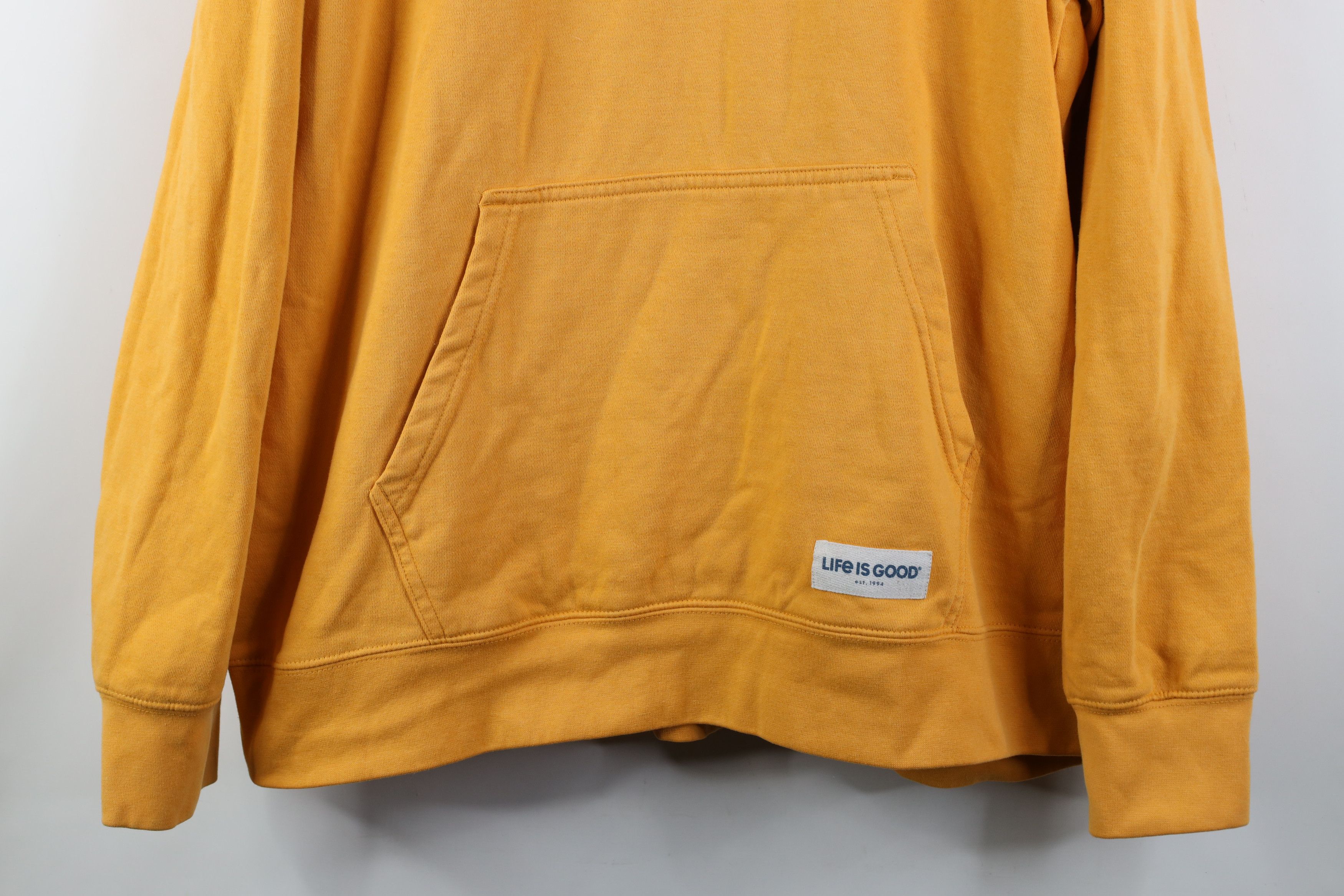 Life is Good Life Is Good Spell Mountains Trees Hoodie Sweatshirt Yellow Size US XL / EU 56 / 4 - 3 Thumbnail