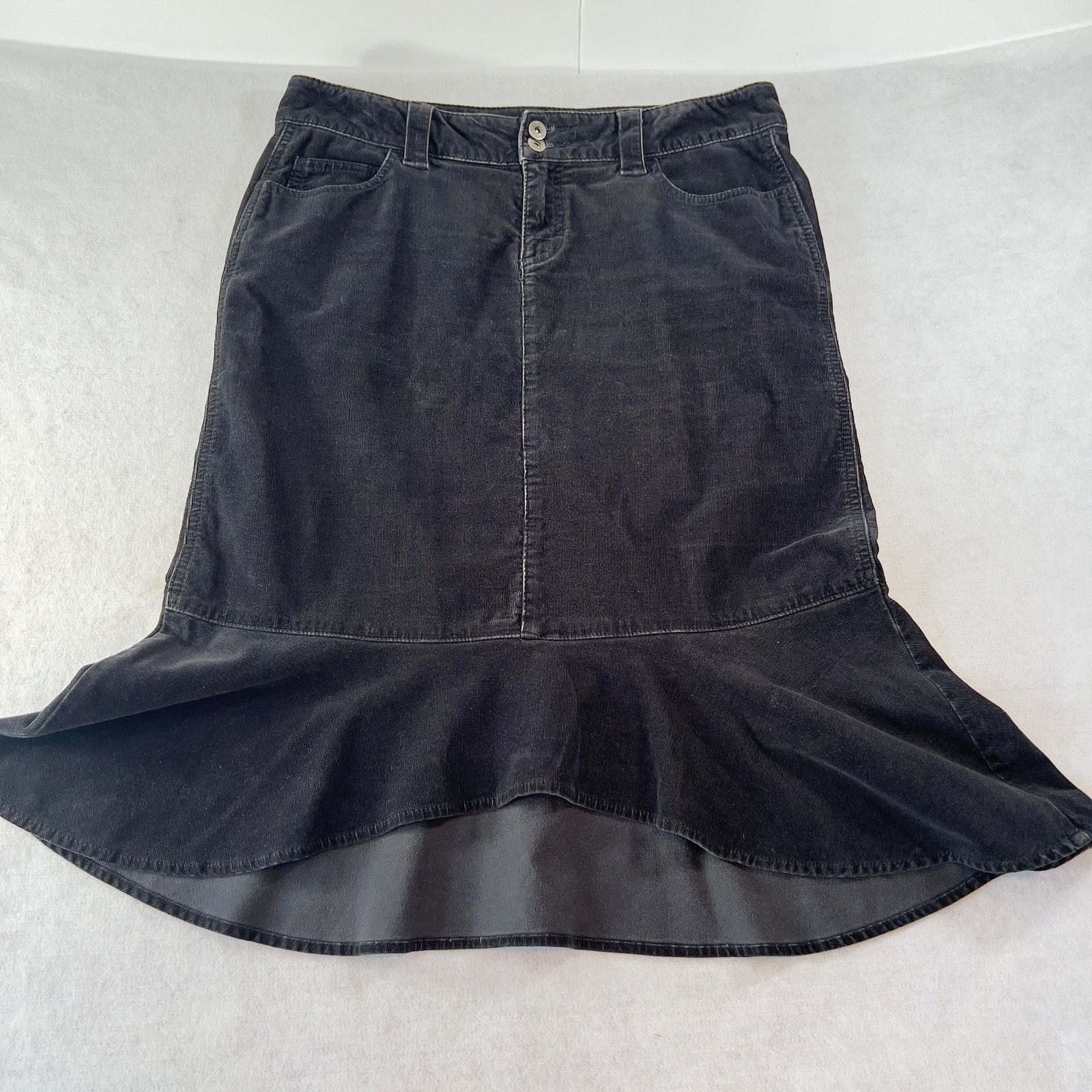 Other Riders Copper Skirt Corduroy Womans 9M Hi Lo Flounce Trumpet Size 35" - 1 Thumbnail