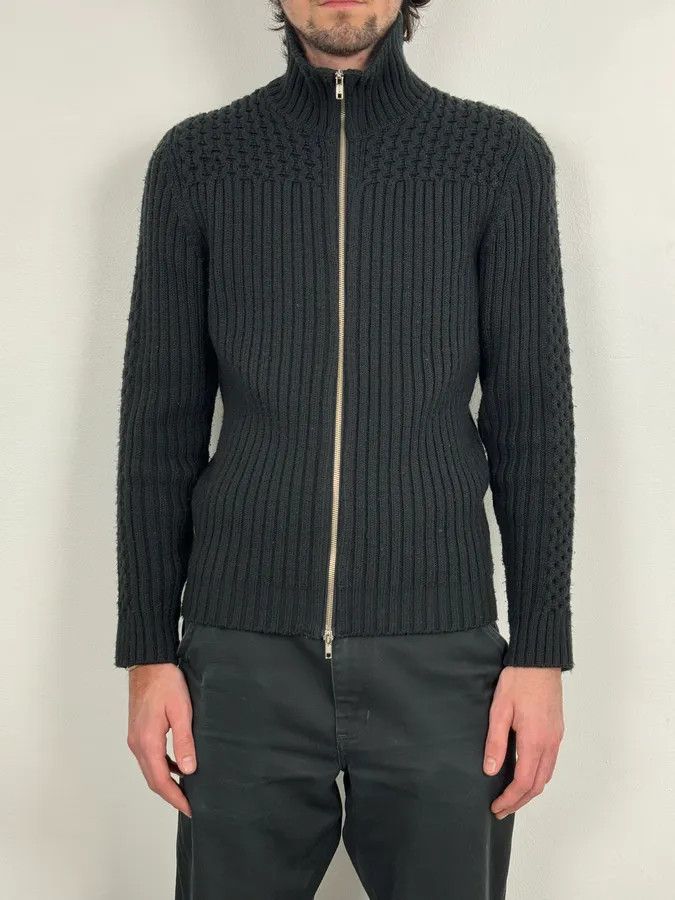 Daniele Alessandrini 2000s Daniele Alessandrini Black Wool Zip-Up Sweater Size US S / EU 44-46 / 1 - 2 Thumbnail
