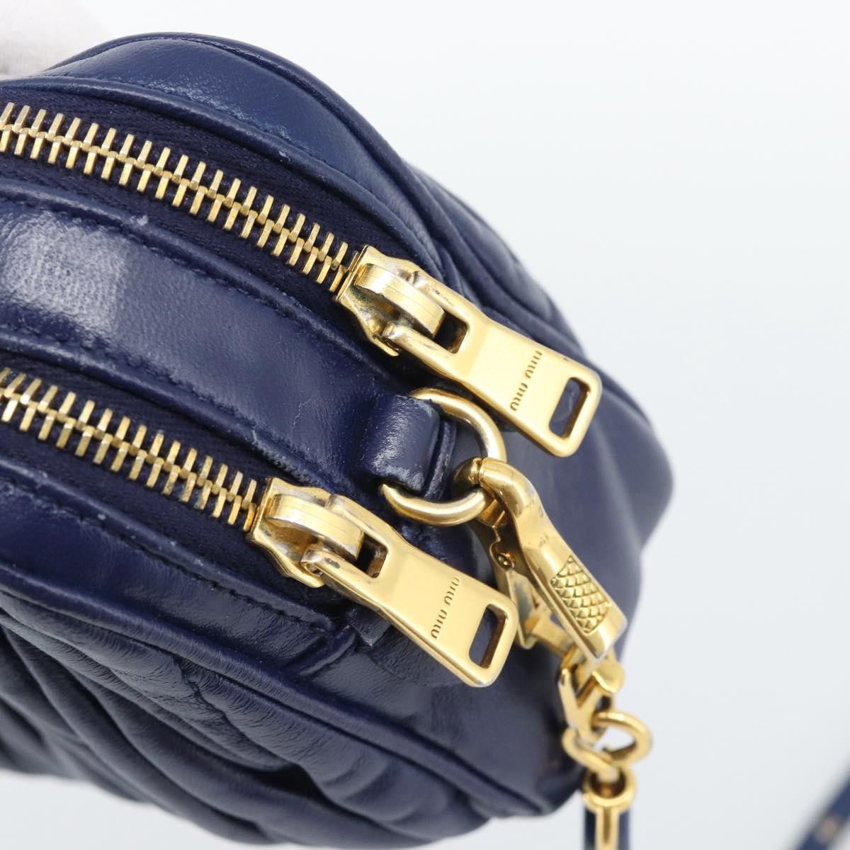 Miu Miu Borsa a tracolla Miu Miu Matelassé in pelle blu e oro, Size ONE SIZE - 14 Thumbnail