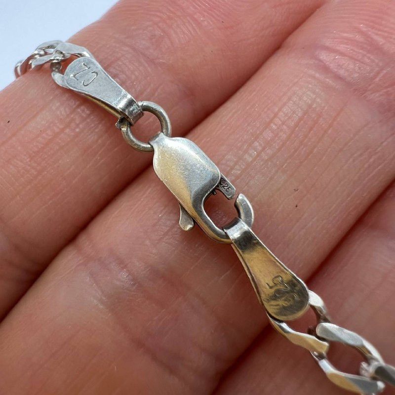 Sterling Silver Vintage Sterling Silver 925 Curb Chain Necklace Italy Size ONE SIZE - 2 Thumbnail