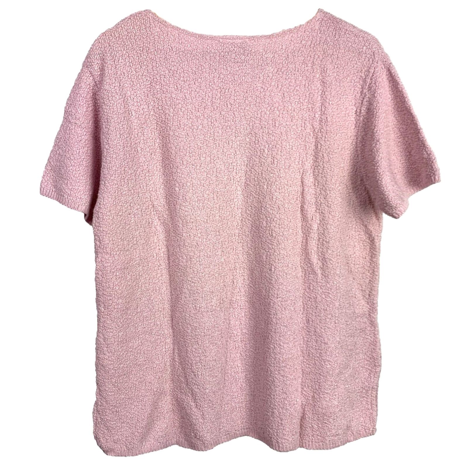 Vintage VINTAGE Sarah Arizona Pink Short Sleeve Sweater Small Petite 1990s Cotton Blend Fairy Kei Womens Size S / US 4 / IT 40 - 4 Thumbnail