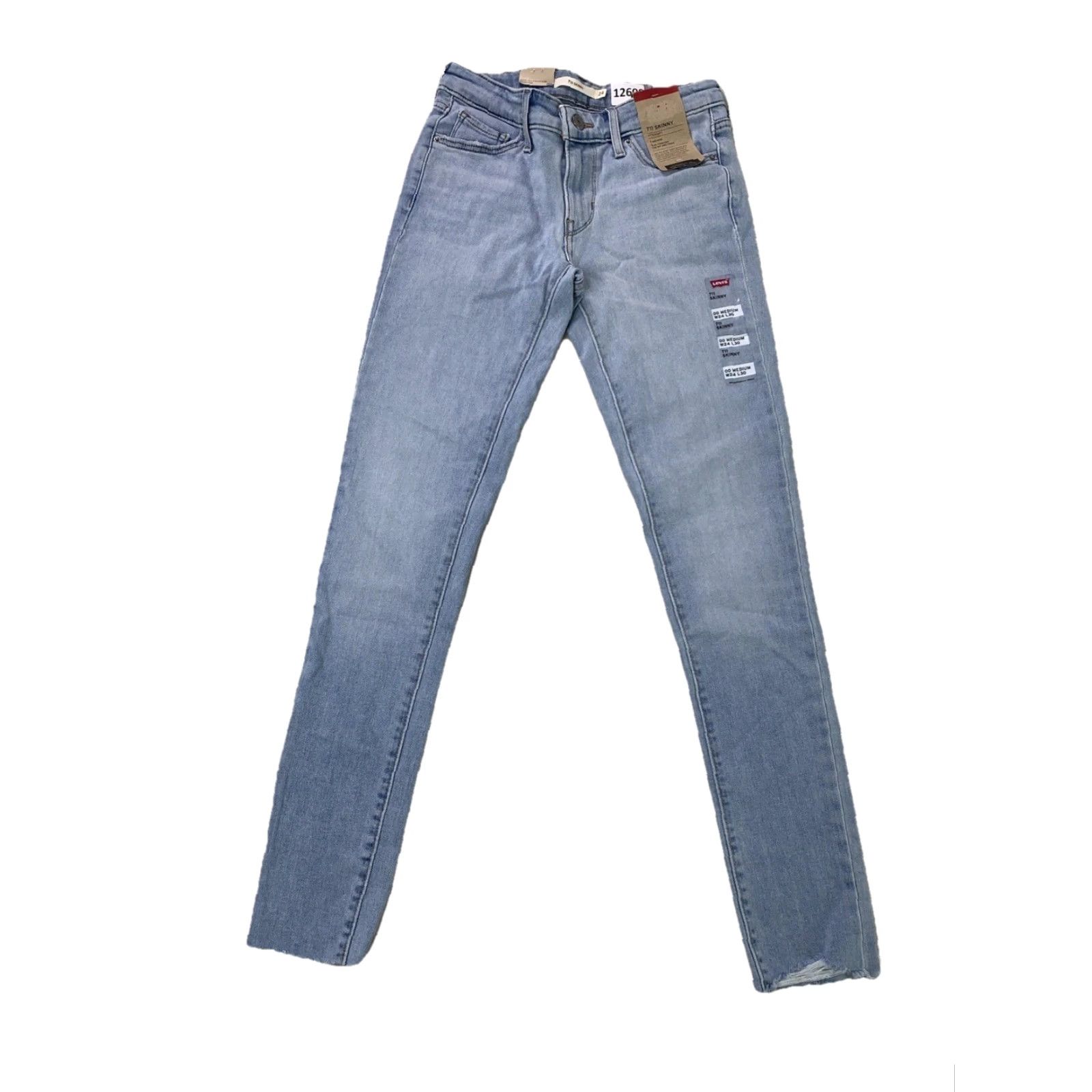 Levi's Levi’s 711 Skinny Hypersoft Mid Rise Raw Hem Womens Jeans Size 24" / US 00 / IT 34 - 3 Thumbnail