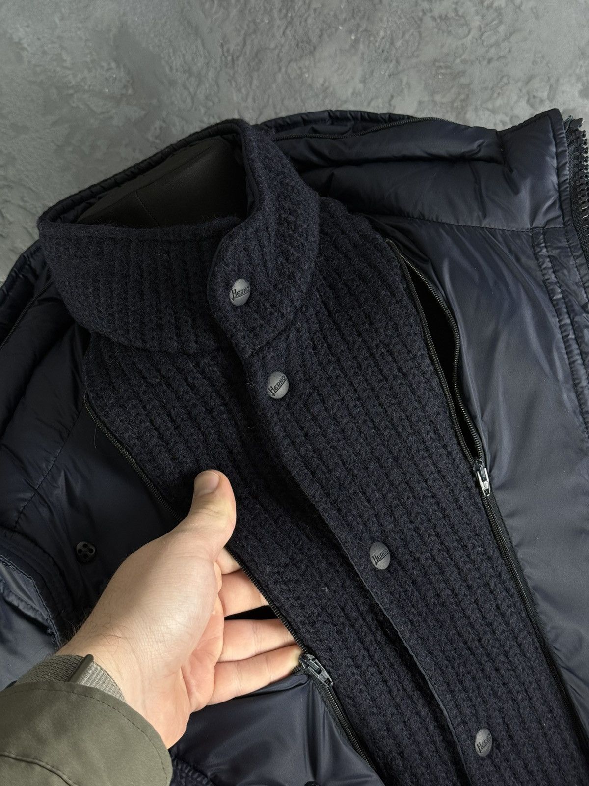 Herno HERNO Mens Polar-Tech Jacket Down Puffer Dark Blue 50 Size US M / EU 48-50 / 2 - 16 Thumbnail