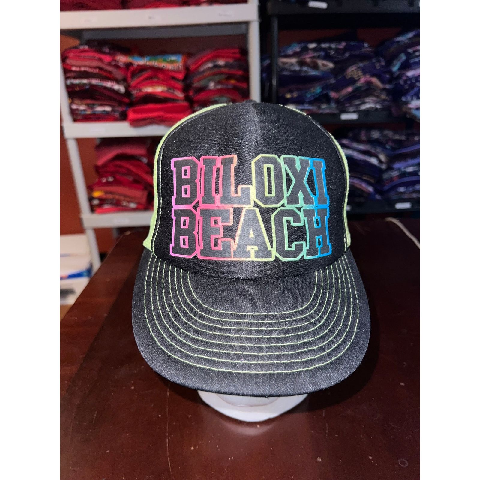 Vintage Biloxi Beach Hat Snapback Yellow Cap Headwear Size ONE SIZE - 1 Thumbnail