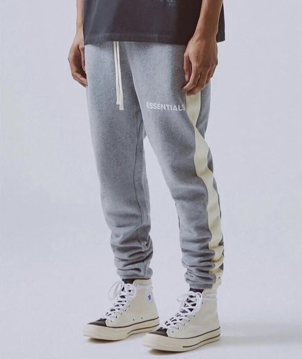 Pacsun 2018 OG Fear Of God Essentials Sidestripe Sweatpants Grey