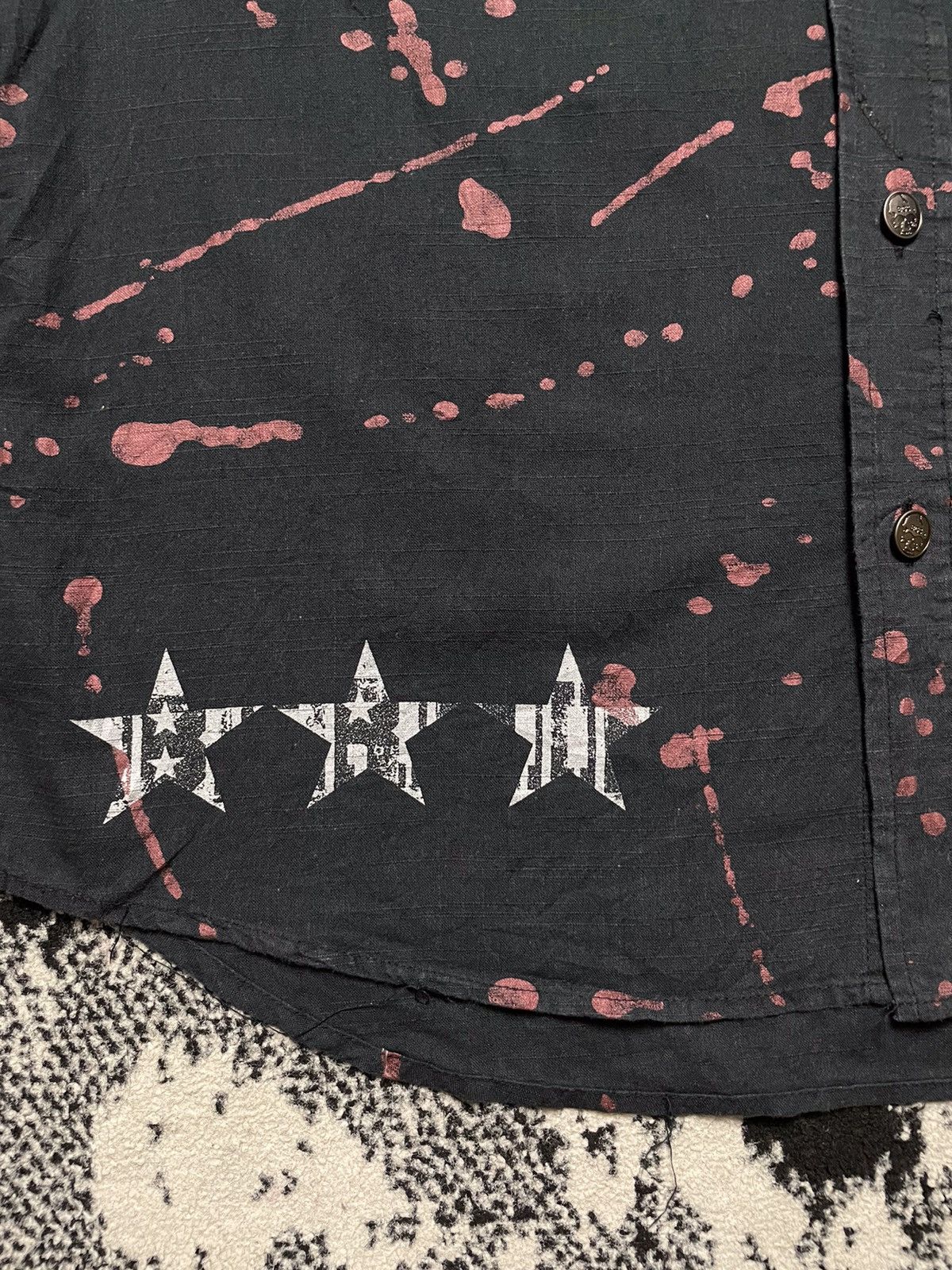 Japanese Brand × Vintage Vintage y2k bernings sho skull poem gothic punk button up Size US L / EU 52-54 / 3 - 4 Thumbnail
