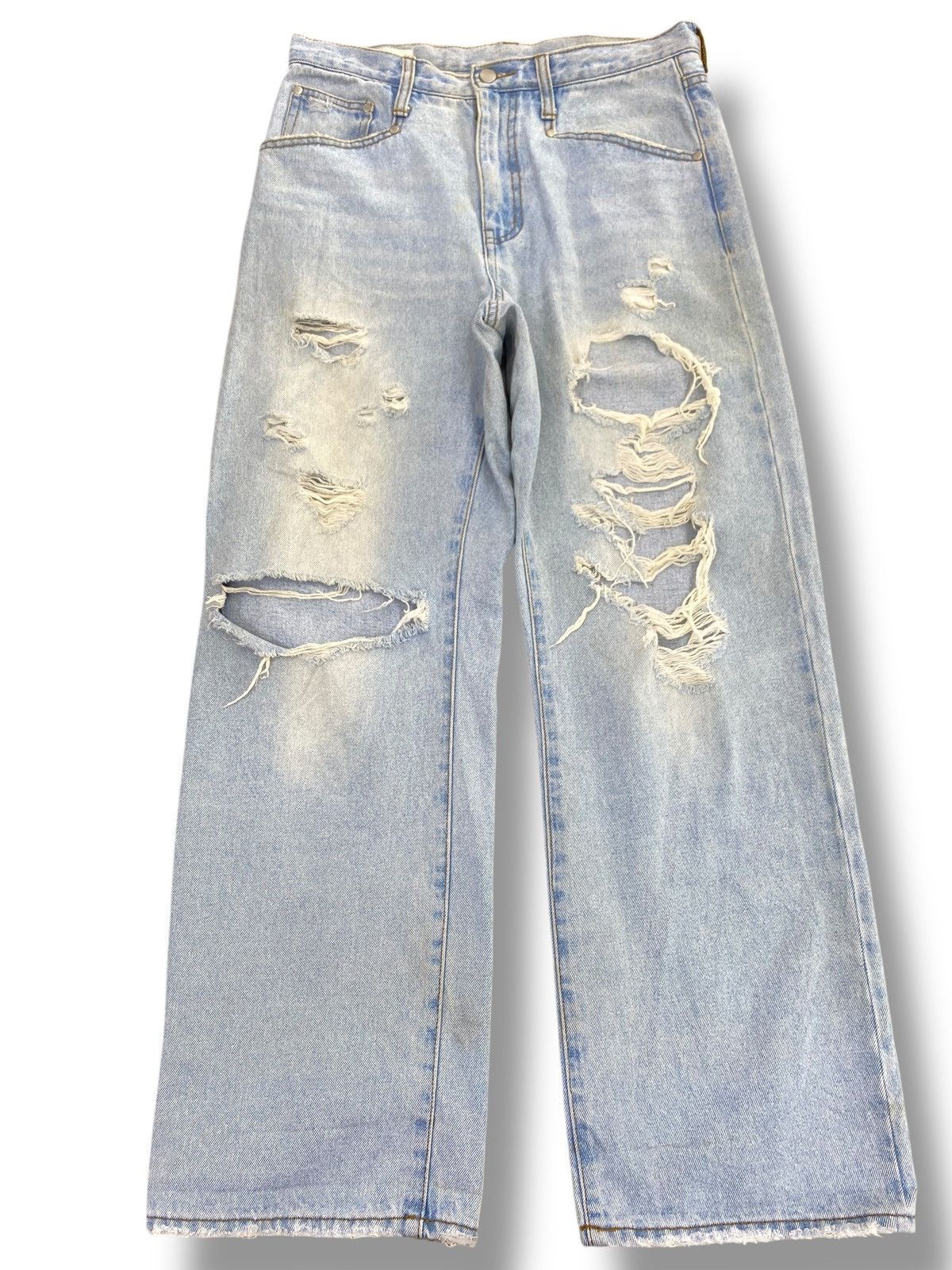 Japanese Brand Japanese Brand Distressed Faded Wash Baggy Jeans Size US 32 / EU 48 - 1 Thumbnail