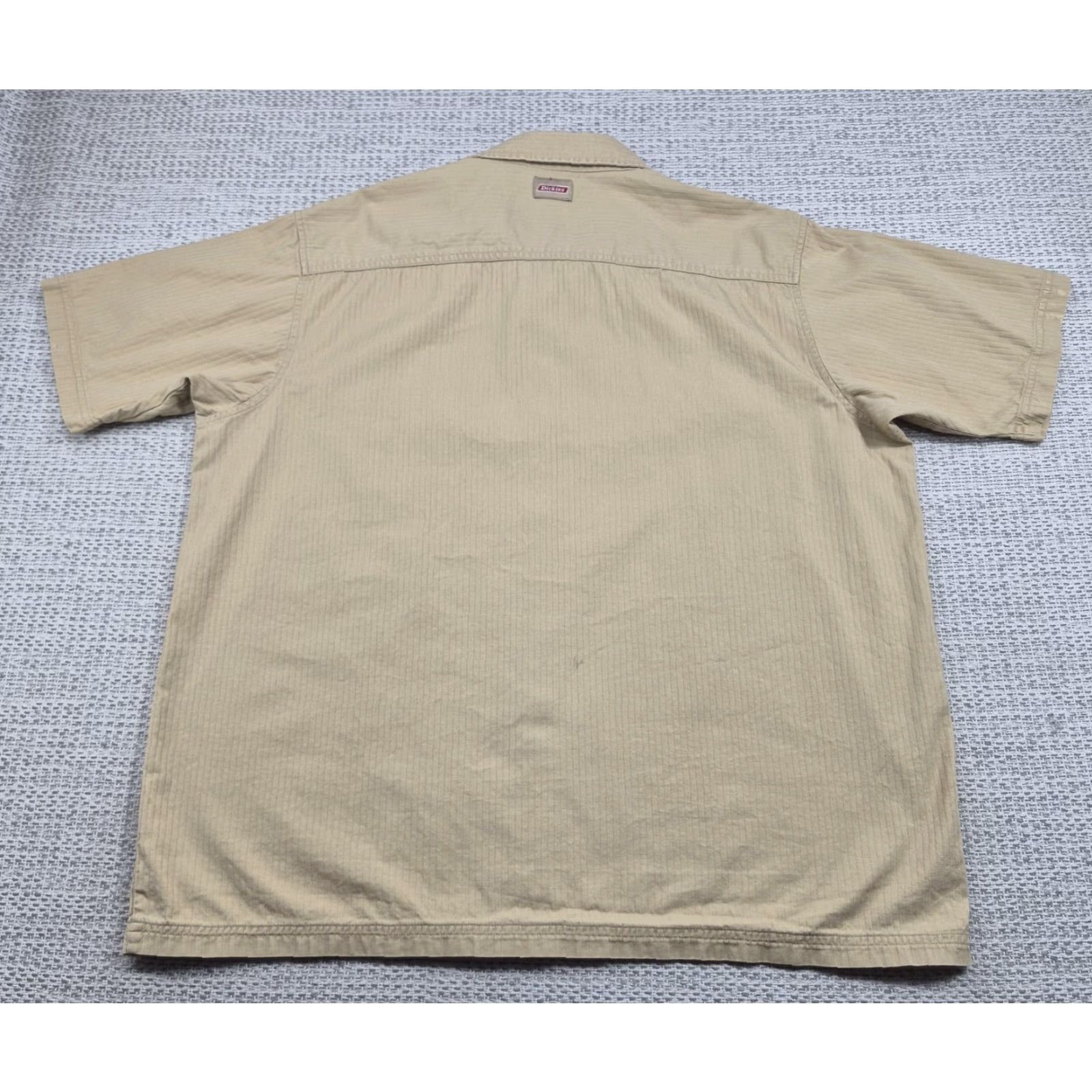 Dickies Dickies Shirt Mens 2XL Button-Up Beige Stripe Short Sleeve Workwear Casual Camp Shirt Size US XXL / EU 58 / 5 - 6 Thumbnail