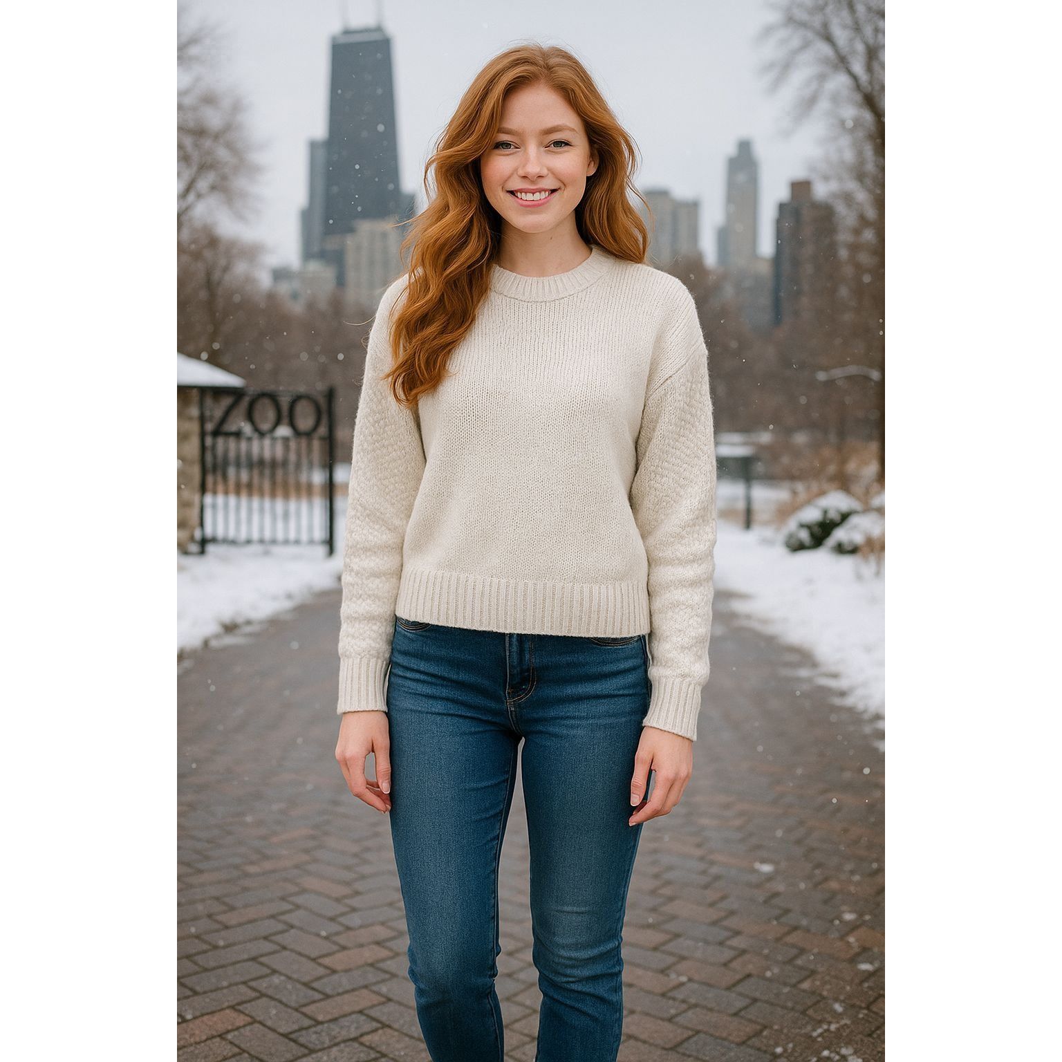Abercrombie & Fitch Abercrombie Fitch Small Cream Textured Pullover Sweater Wint Size L / US 10 / IT 46 - 1 Thumbnail