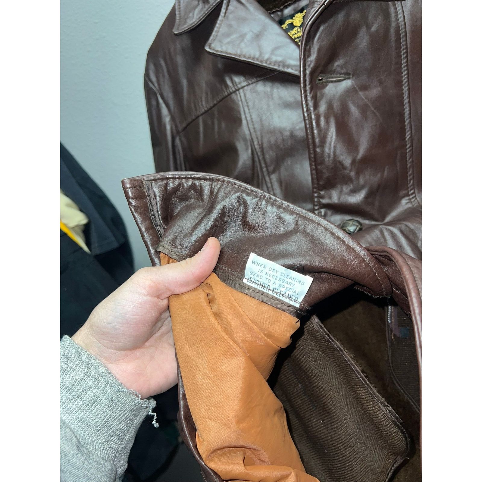 Vintage Vintage Brown Leather Jacket Button Up Outerwear Coat VTG L Size US L / EU 52-54 / 3 - 8 Thumbnail