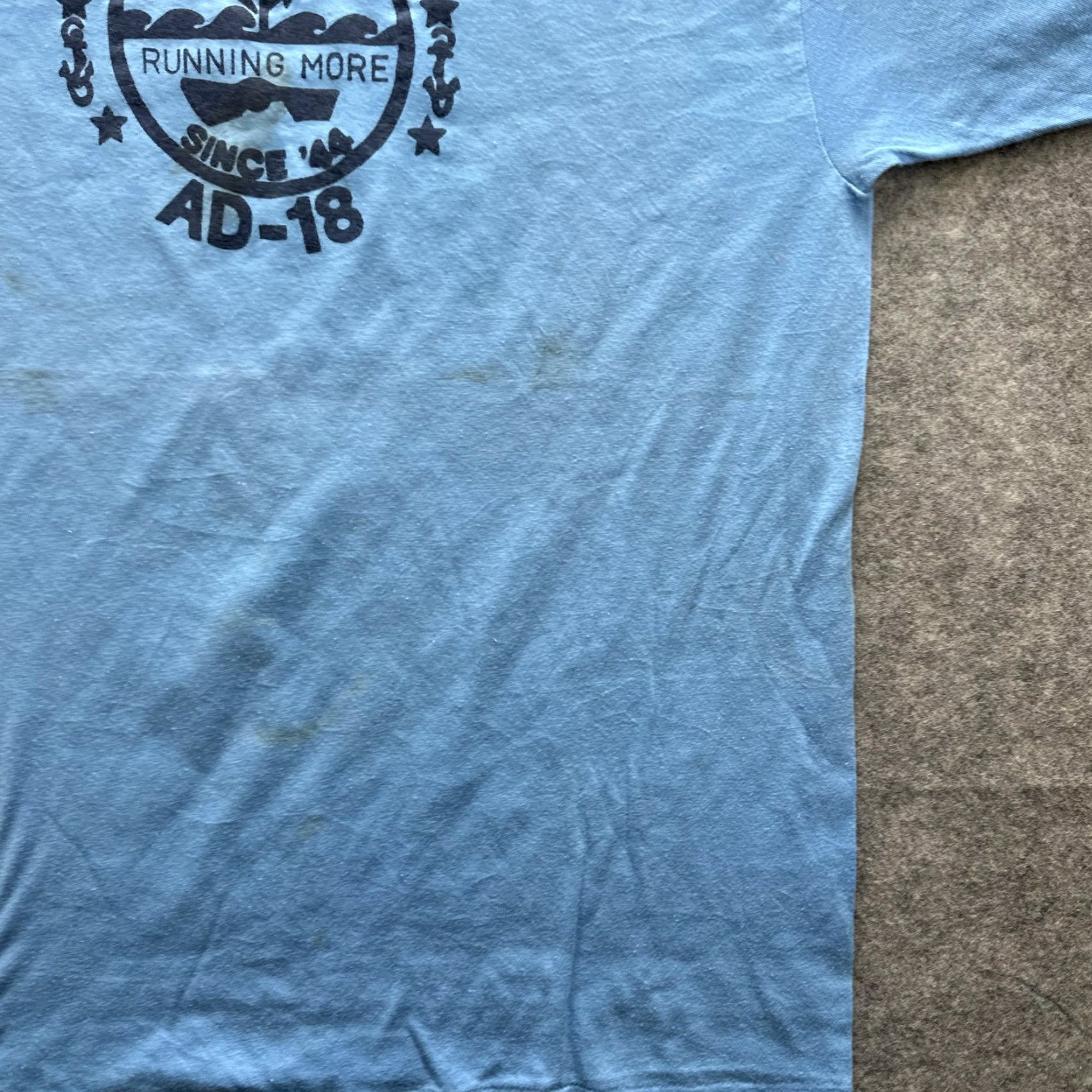 Hanes VINTAGE Hanes Fifty-Fifty USS Sierra Shirt Mens Large Blue Graphic 80s Navy Ship Crew Neck Short Sleeve Size US L / EU 52-54 / 3 - 5 Thumbnail