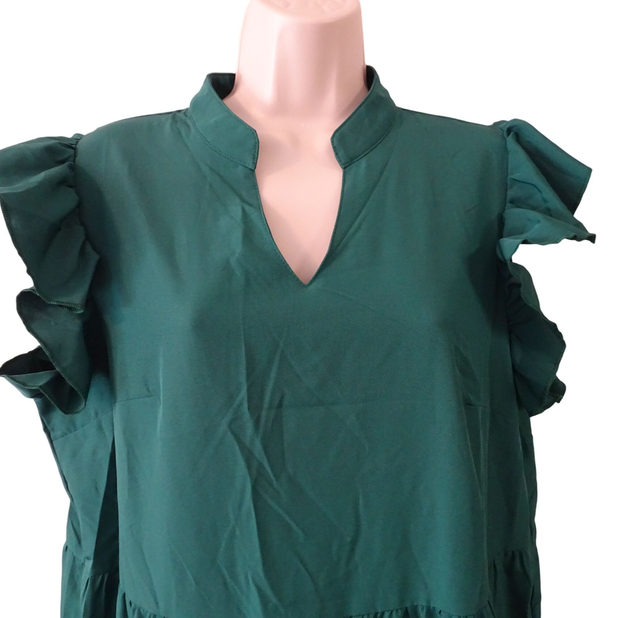 Shein Shein Green Ruffle Tiered Midi Maxi Dress Size L 8 10 Size L / US 10 / IT 46 - 3 Thumbnail