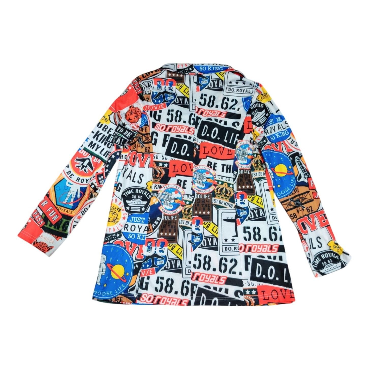 Other Retro Graphic Print Blazer Jacket Size M Multicolor Pop Art Size M / US 6-8 / IT 42-44 - 3 Thumbnail
