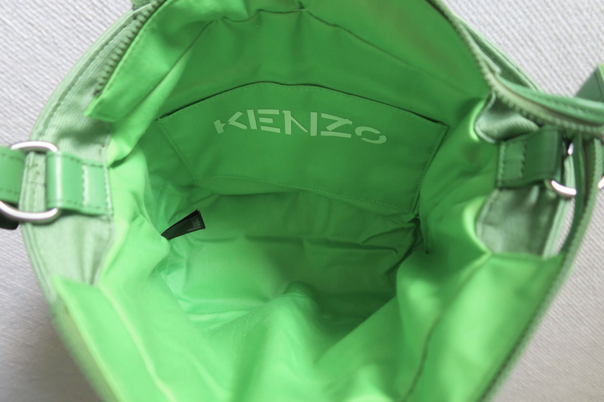 Kenzo KENZO Logo Green Cotton Canvas Top Handle Ccrossbody Bag Size ONE SIZE - 7 Thumbnail