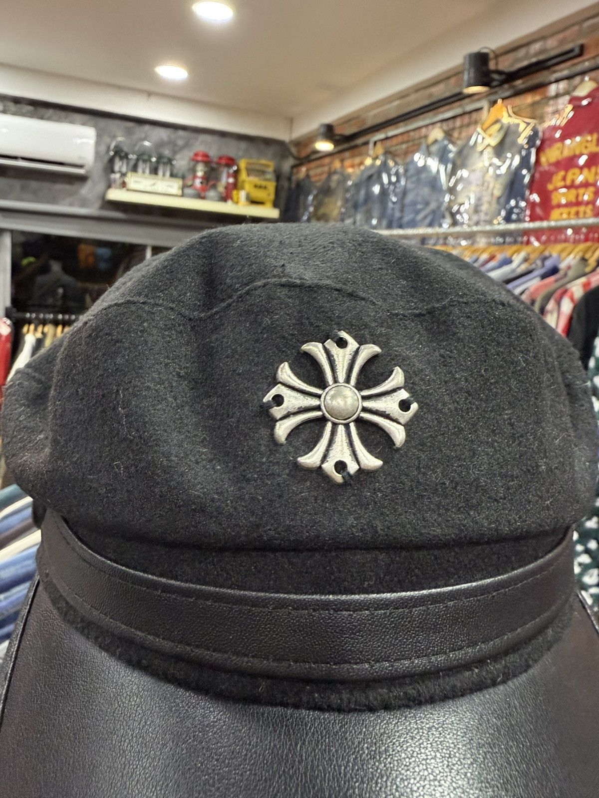 Japanese Brand × Vintage Men Women Vintage Cross Leather British style hat Size ONE SIZE - 4 Thumbnail