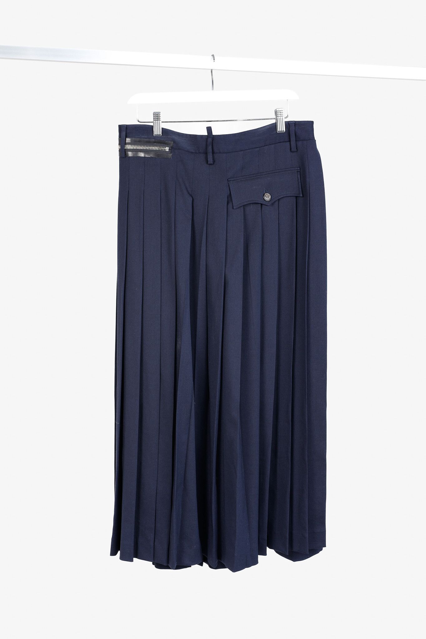 Dsquared2 DSquared2 AW/16 Navy Wool-Blend Pleated-Skirt Pants Size 32" / US 10 / IT 46 - 2 Thumbnail