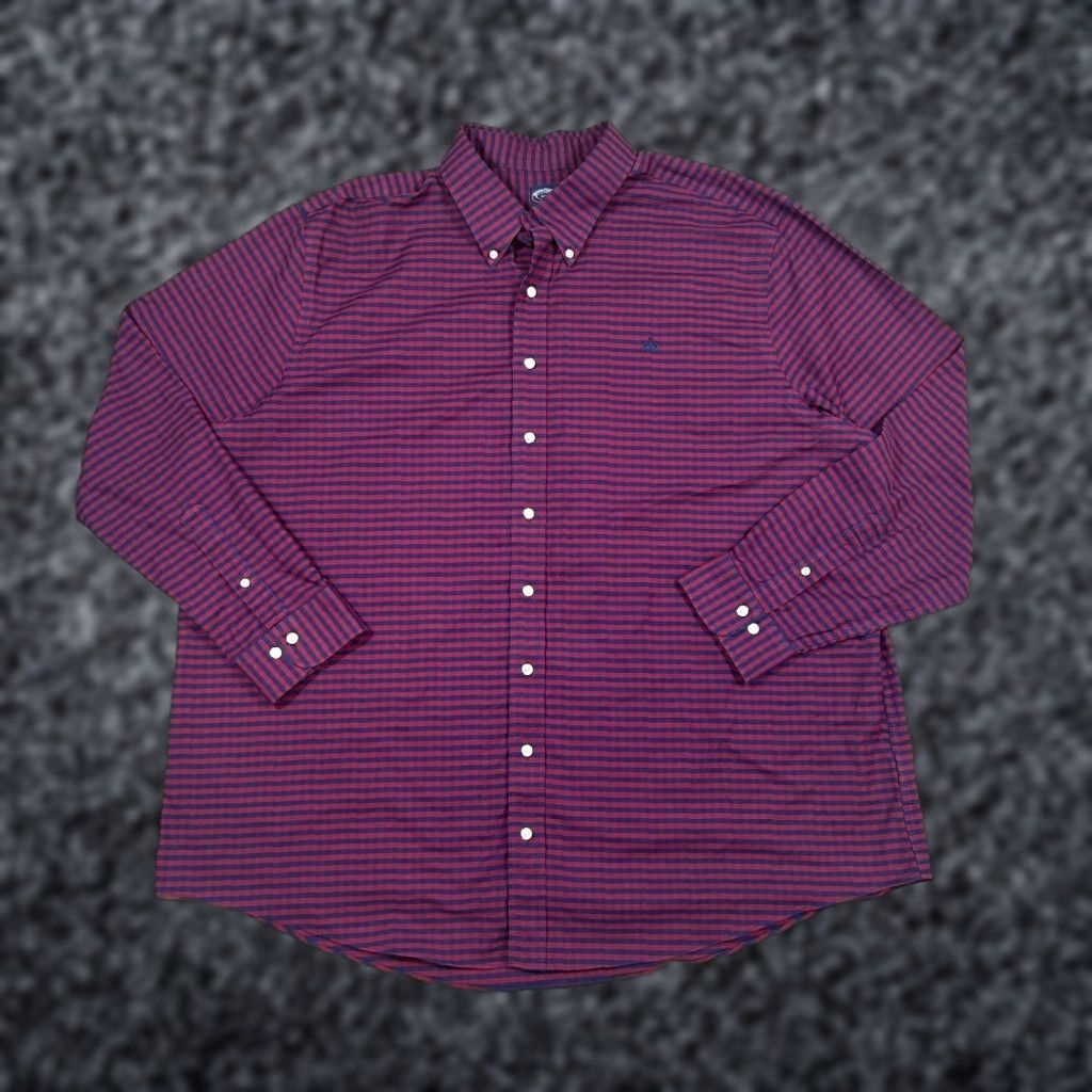 Brooks Brothers Brooks Brothers Men's Shirt Casual Button-Down Red Navy 3XLT Cotton Size US XXL / EU 58 / 5 - 1 Thumbnail