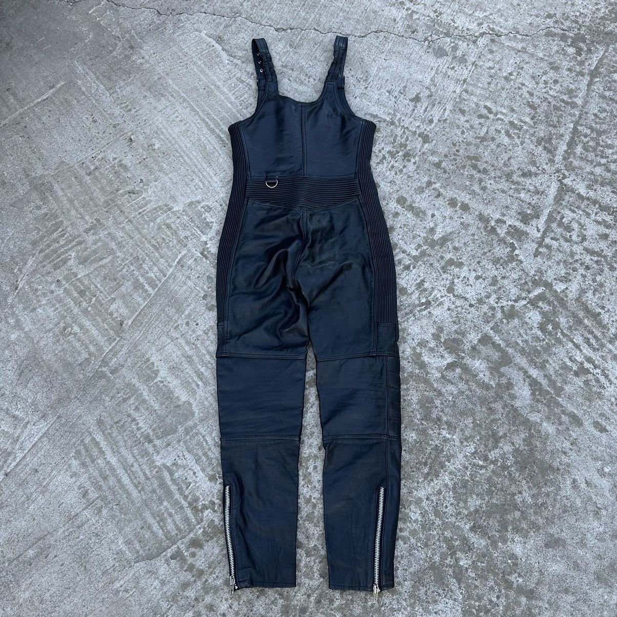 Vintage Vintage Moto Leather Pants Overalls Style USA Y2K 00s Size 27" / US 4 / IT 40 - 2 Thumbnail