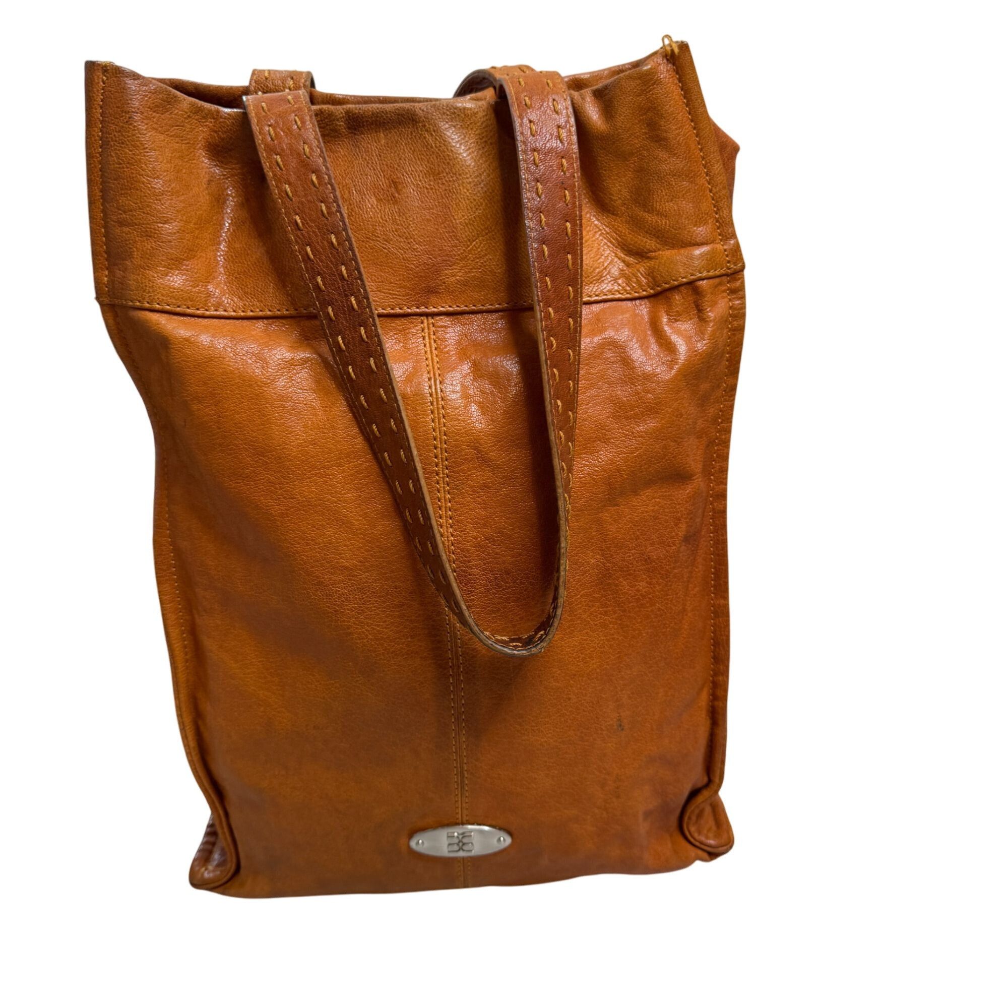 Bcbgmaxazria RETRO 70's BCBG Maxazria Leather HIPPIE Tote BOHO Bag Purse Size ONE SIZE - 4 Thumbnail