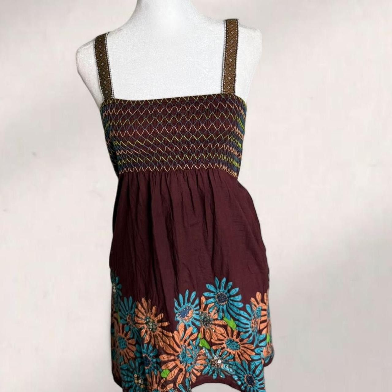 Other Brown floral embroidered babydoll dress Size XXS / US 00 / IT 34 - 1 Thumbnail