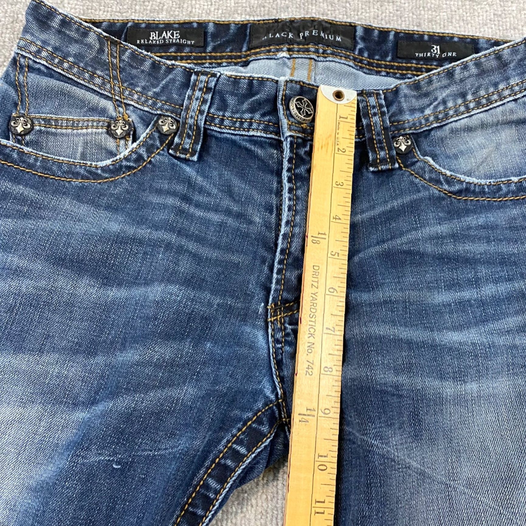 Affliction VINTAGE Affliction Jeans Men 31x27 Straight Fit Relaxed Denim Blue Wash Grunge 2000s Size US 31 - 7 Thumbnail
