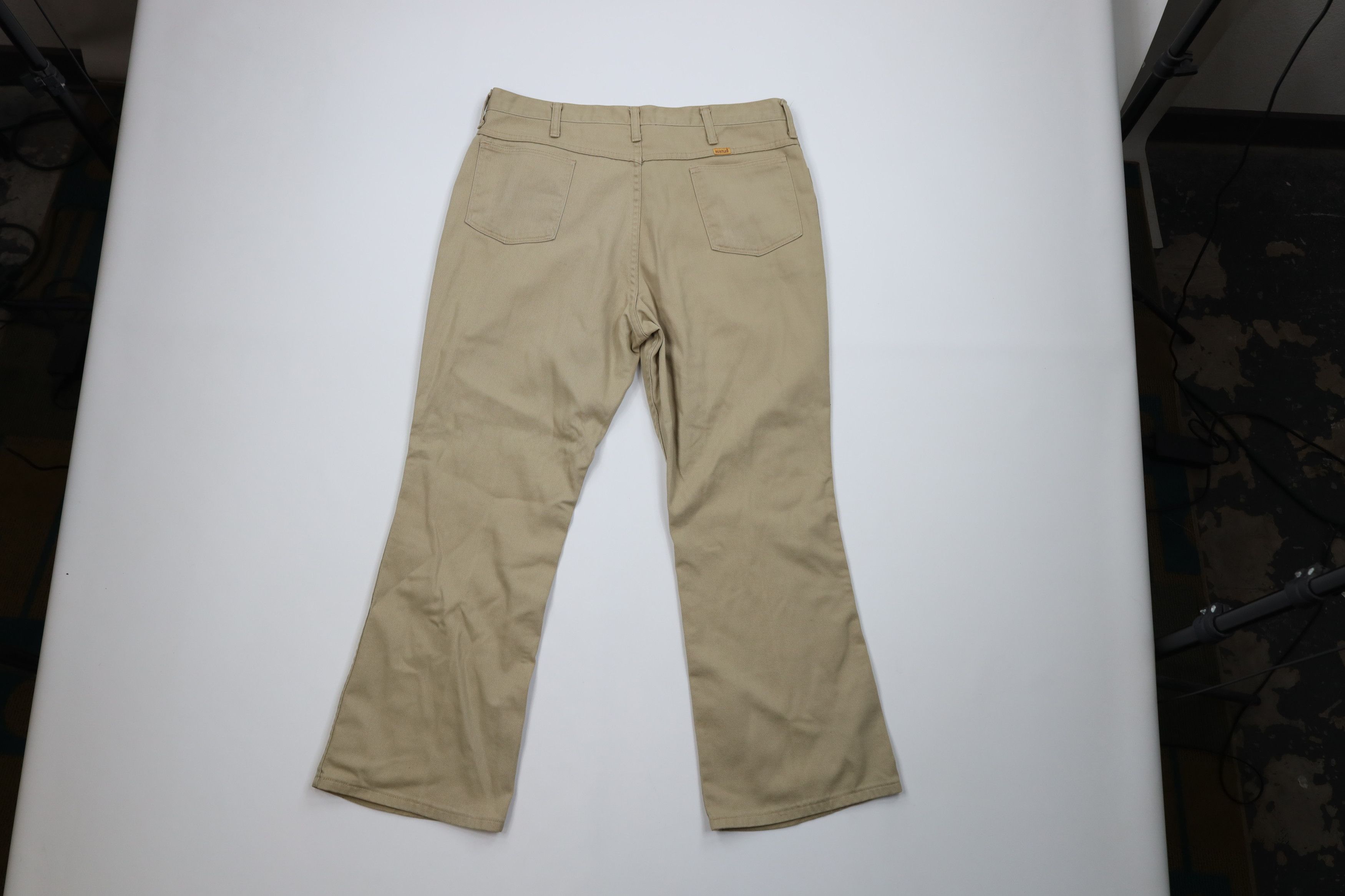 Vintage Vintage 70s Streetwear Bell Bottoms Denim Jeans Beige USA Size US 36 / EU 52 - 8 Thumbnail