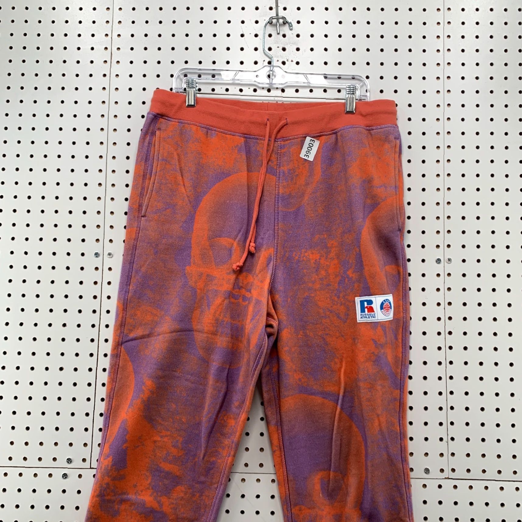Russell Athletic VINTAGE Russell Athletic A ASAP Sweatpants Men's Medium Orange Skull Activewear 34x26 Hip Hop Size US 31 - 7 Thumbnail