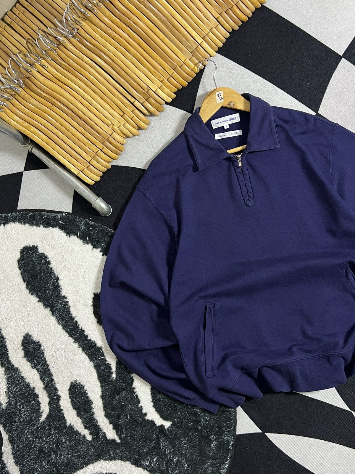 Other CDG by COMME DES GARCONS PLAIN HALF ZIPPER BAGGY SWEATSHIRT Size US L / EU 52-54 / 3 - 4 Thumbnail