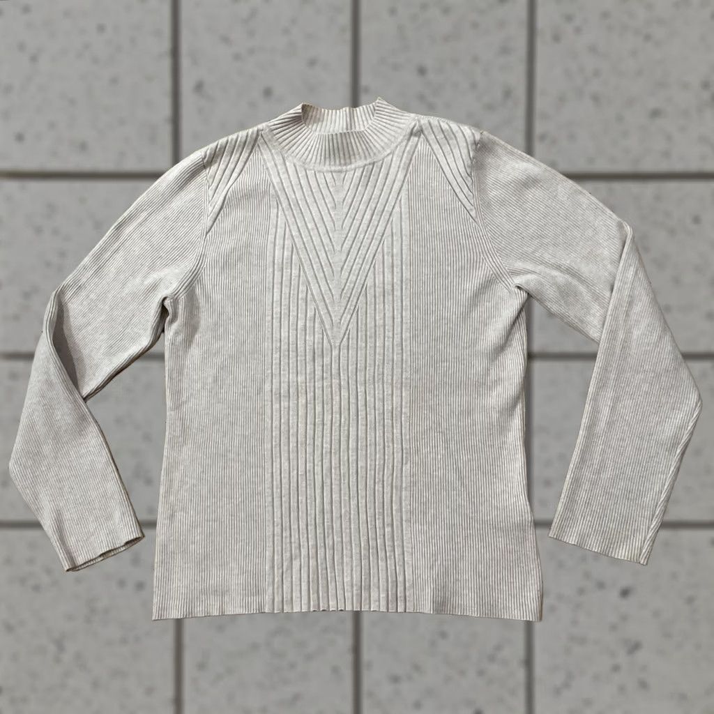 Vintage INC International Concepts Sweater Women 2XL Tan Boho Western Preppy Mock Neck Pullover Knit Stretch Size 2XL Womens Size XXL / US 16-18 / IT 52-54 - 1 Thumbnail