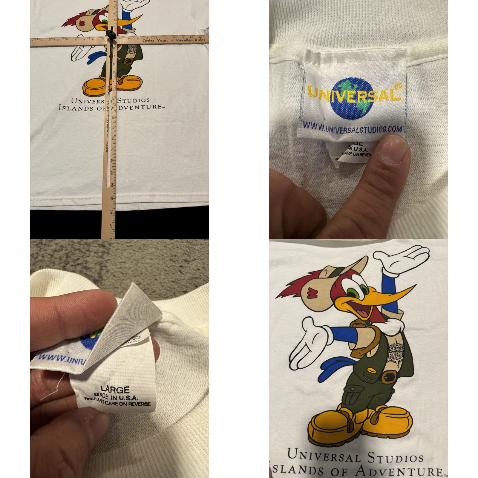 Vintage VINTAGE 90s Woody Woodpecker T-Shirt Universal Studios Islands of Adventure MENS L White Cotton Polyester Graphic Print Short Sleeve Crew Neck Size US L / EU 52-54 / 3 - 9 Thumbnail