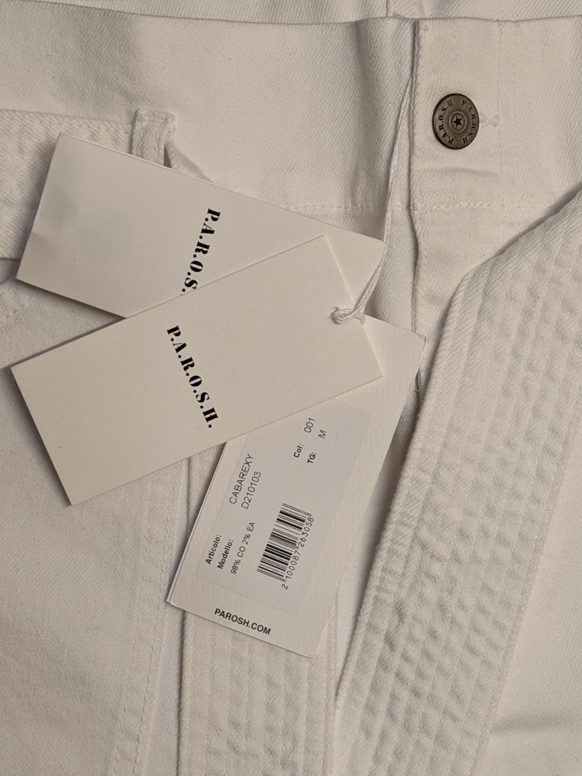 Parish Nation NWT P.A.R.O.S.H. White Denim Cabarex Shorts M 40 Parosh Size 32" / US 10 / IT 46 - 7 Thumbnail